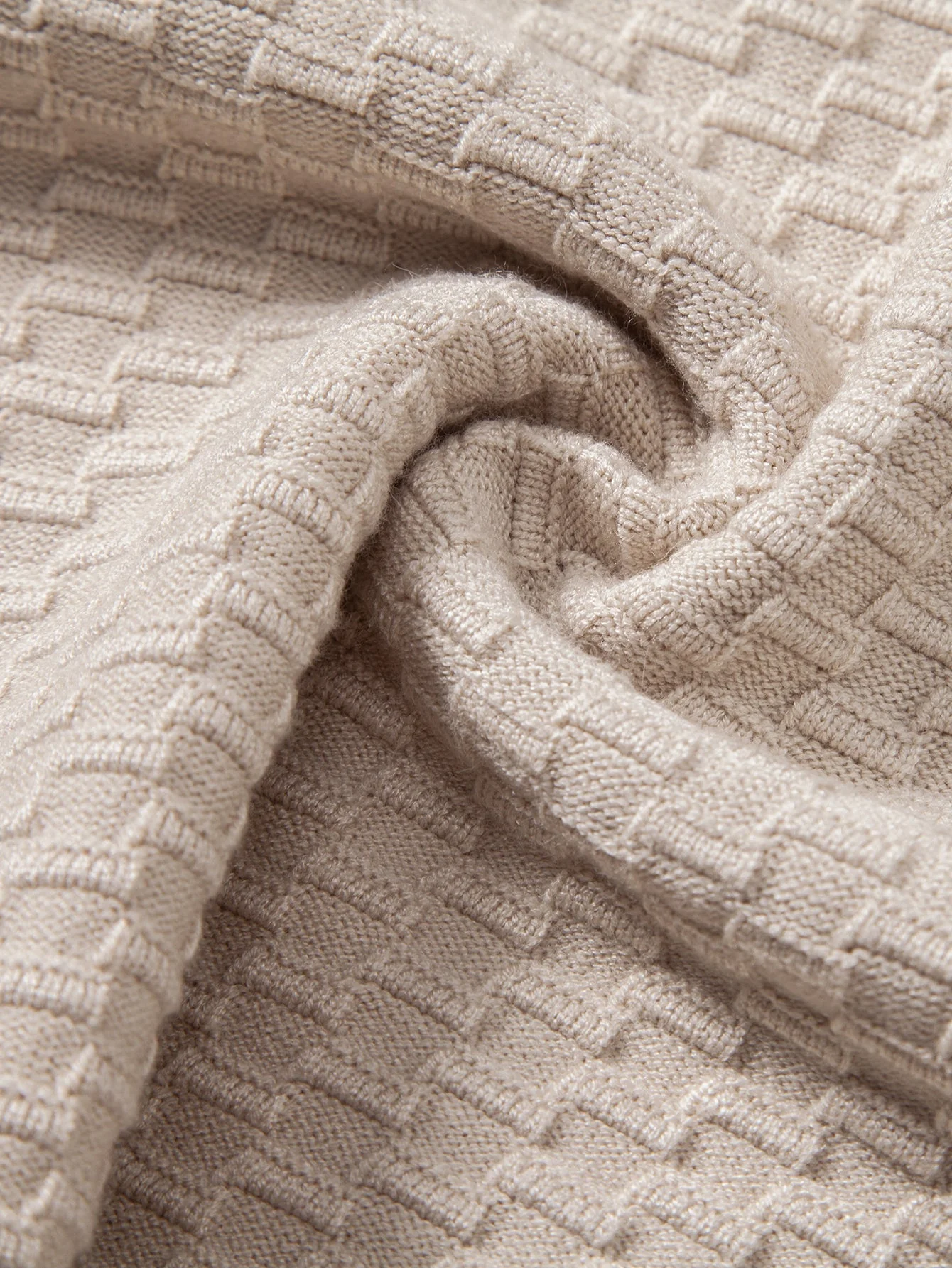 Aquilino® | Long Sleeve Textured Knit  Polo Shirt - Image 5
