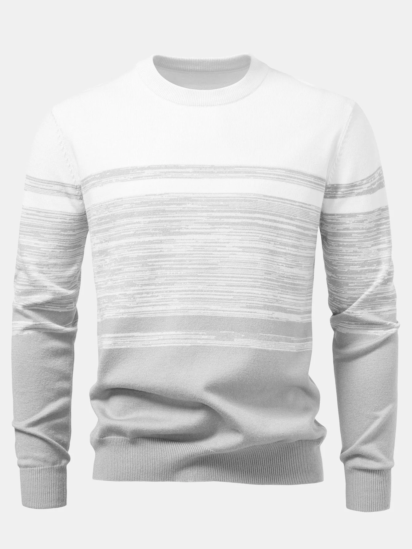 Aran® | Horizontal Stripe Pattern Crew Neck Sweater - Image 11