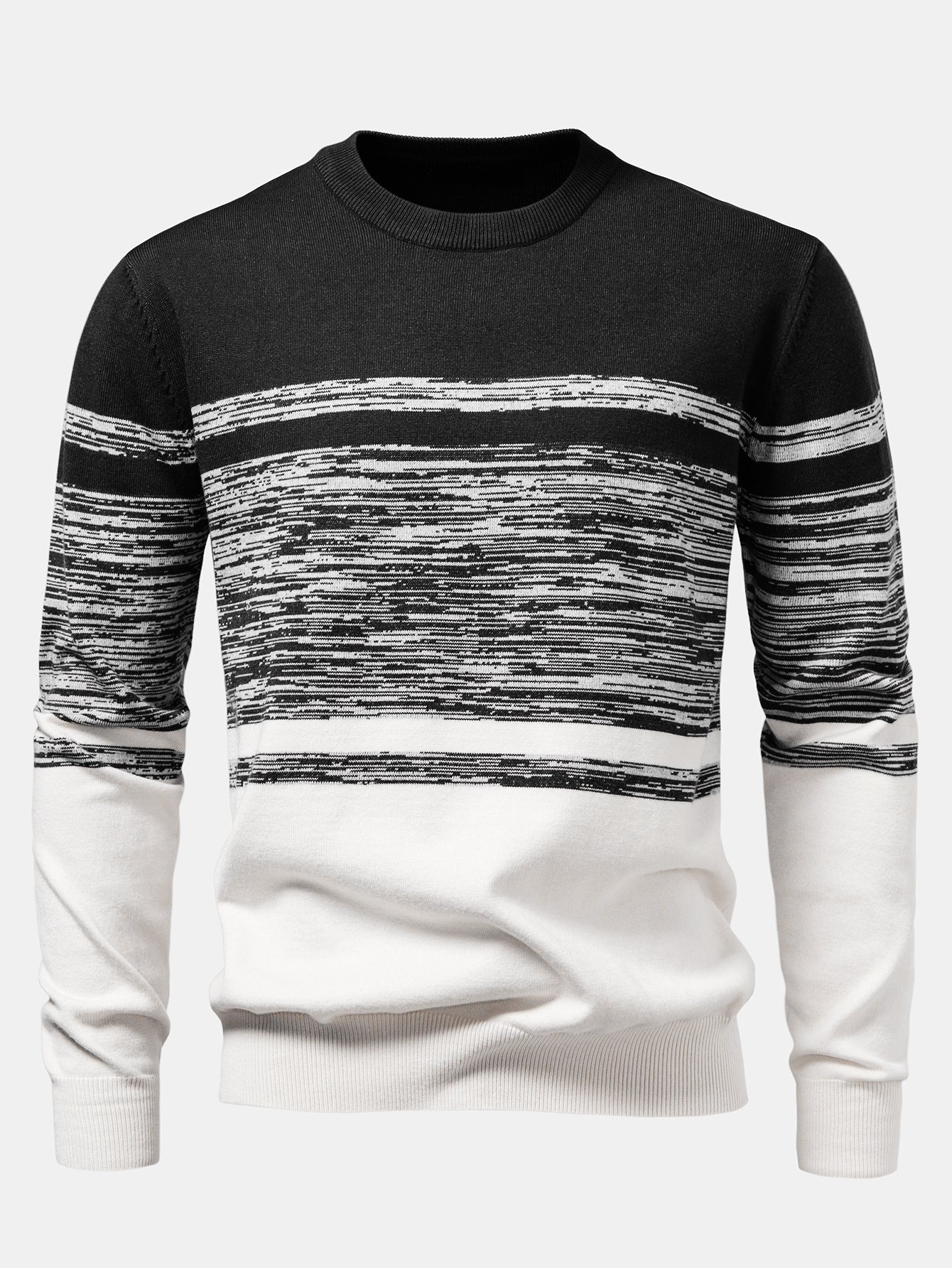 Aran® | Horizontal Stripe Pattern Crew Neck Sweater - Image 9
