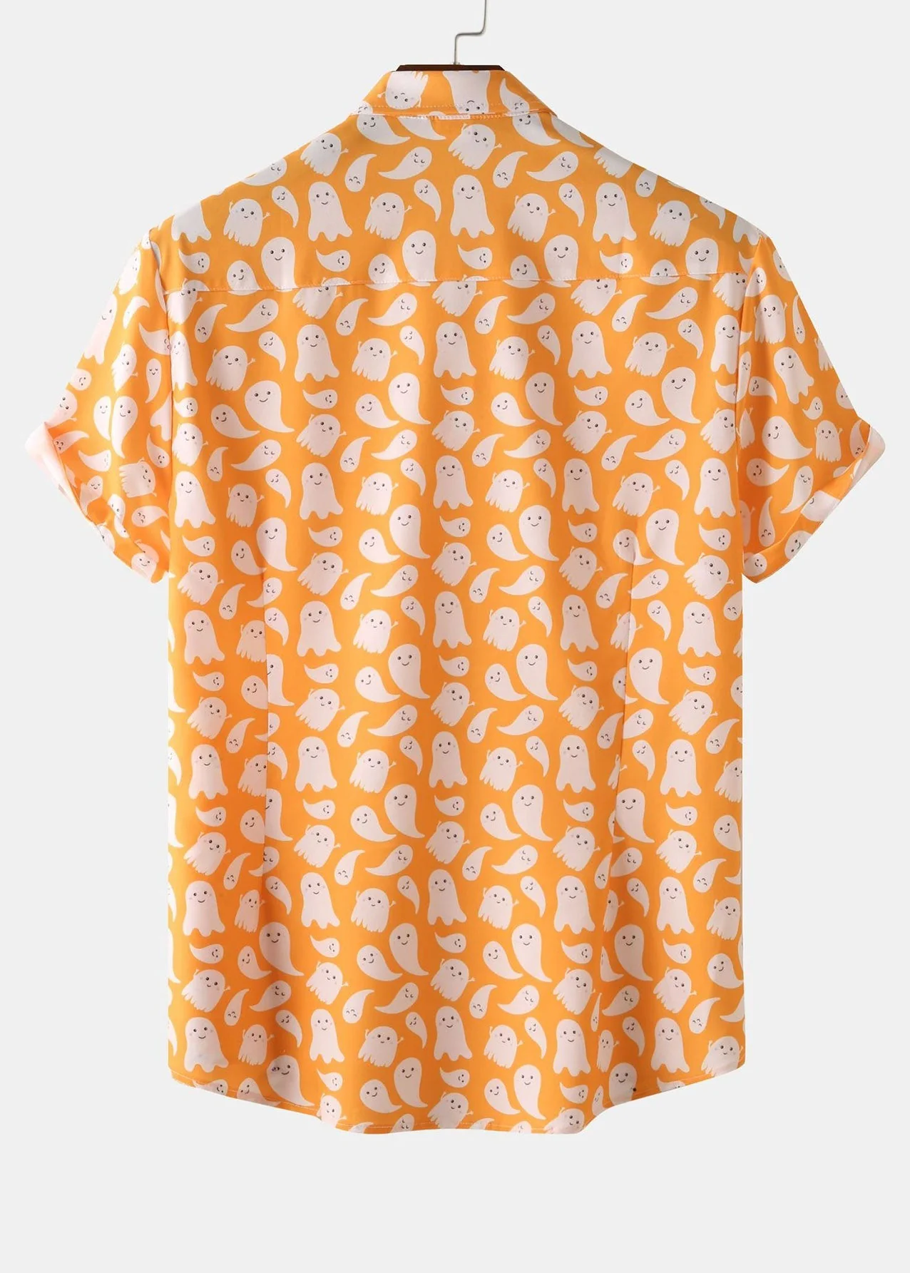 Aras® | Halloween Ghost Print Button Up Shirt - Image 2