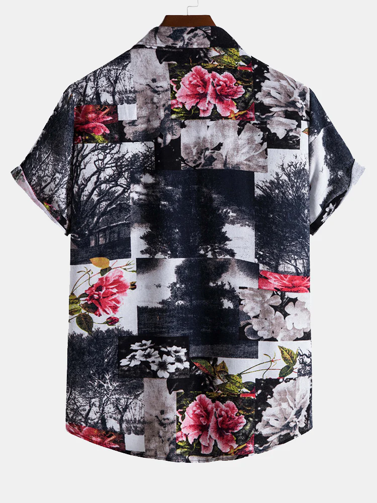 Arash® | Floral Landscape Print Shirt - Image 2