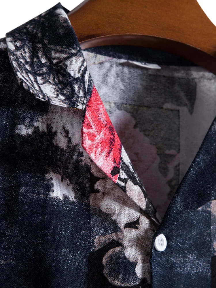 Arash® | Floral Landscape Print Shirt - Image 3