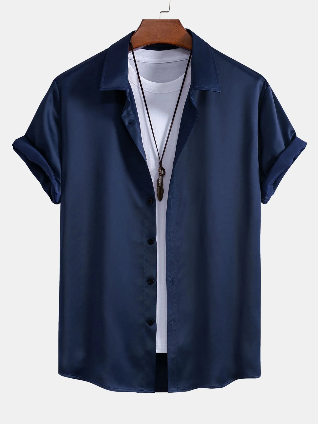 Arcario® | Satin Button Up Shirt