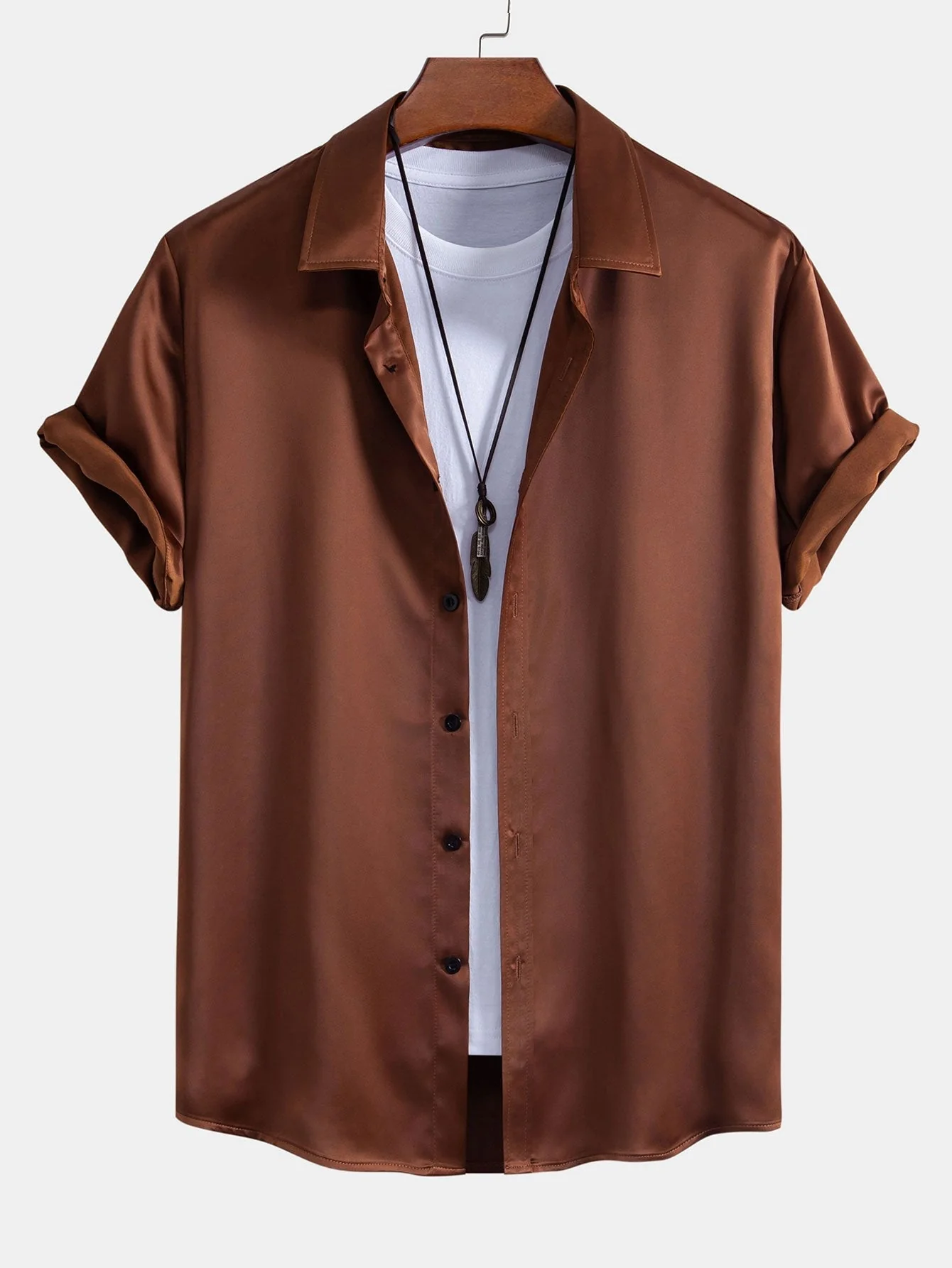 Arcario® | Satin Button Up Shirt - Image 3