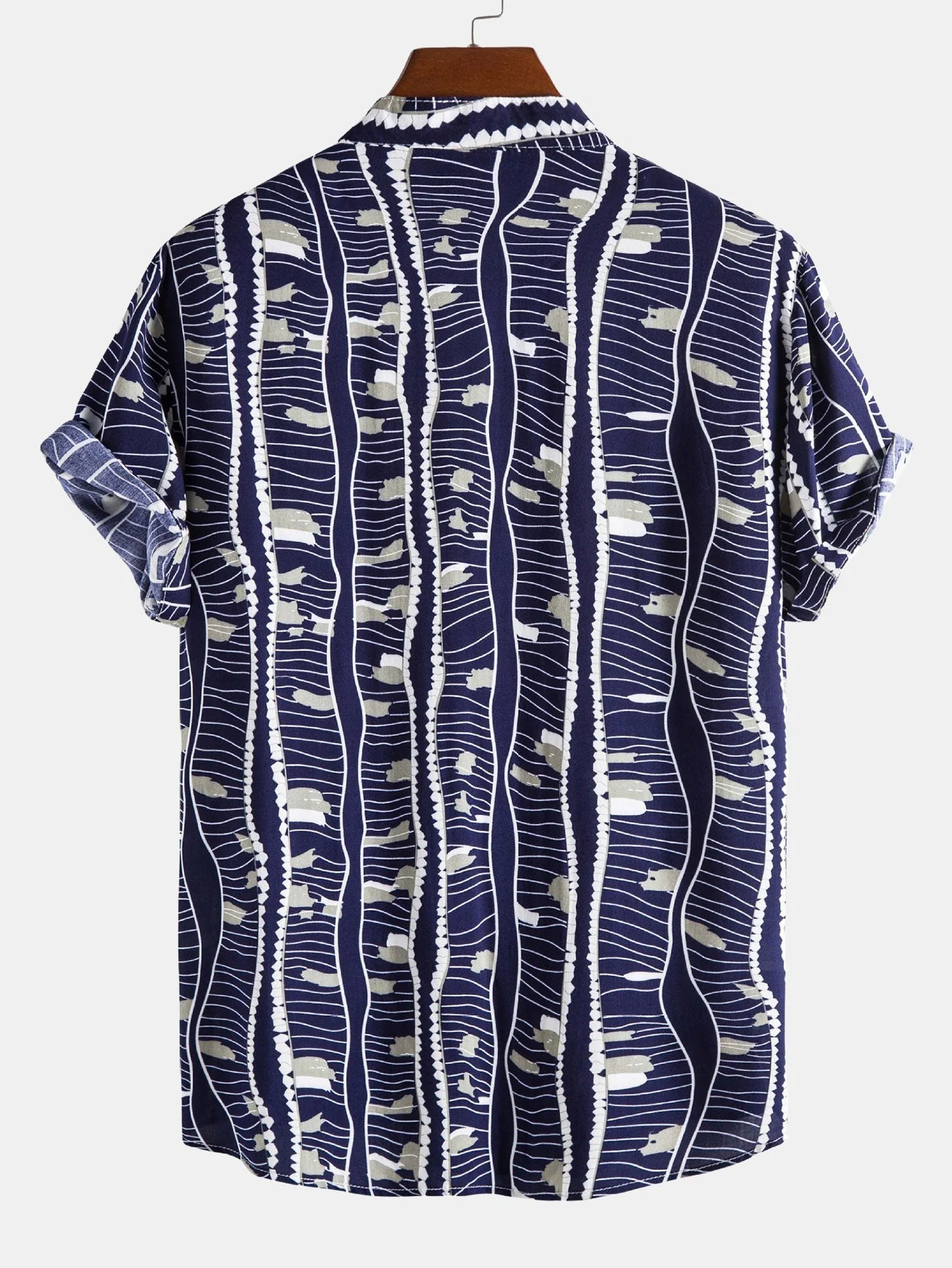 Archi® | Wave Print Stand Collar Shirt - Image 2