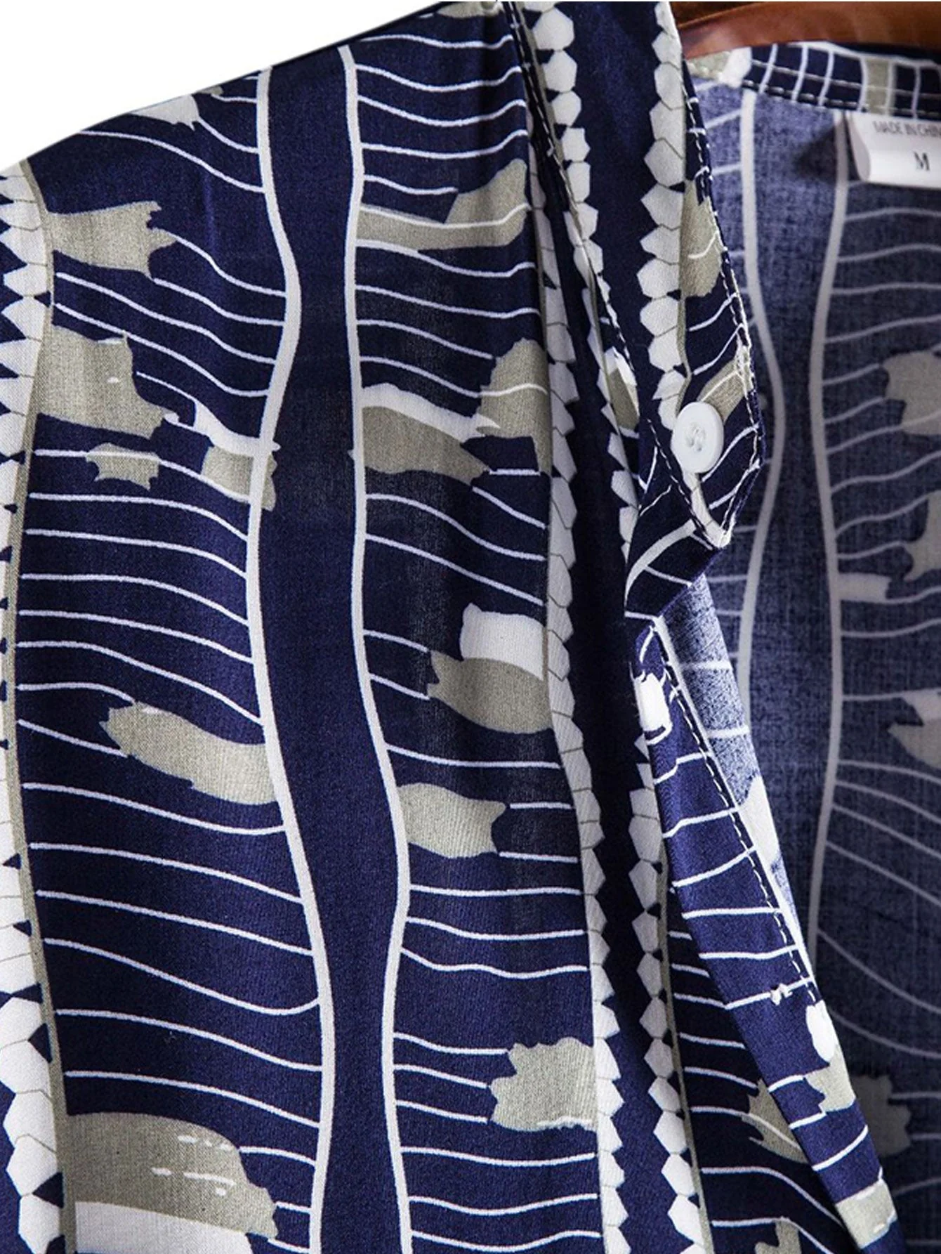 Archi® | Wave Print Stand Collar Shirt - Image 3