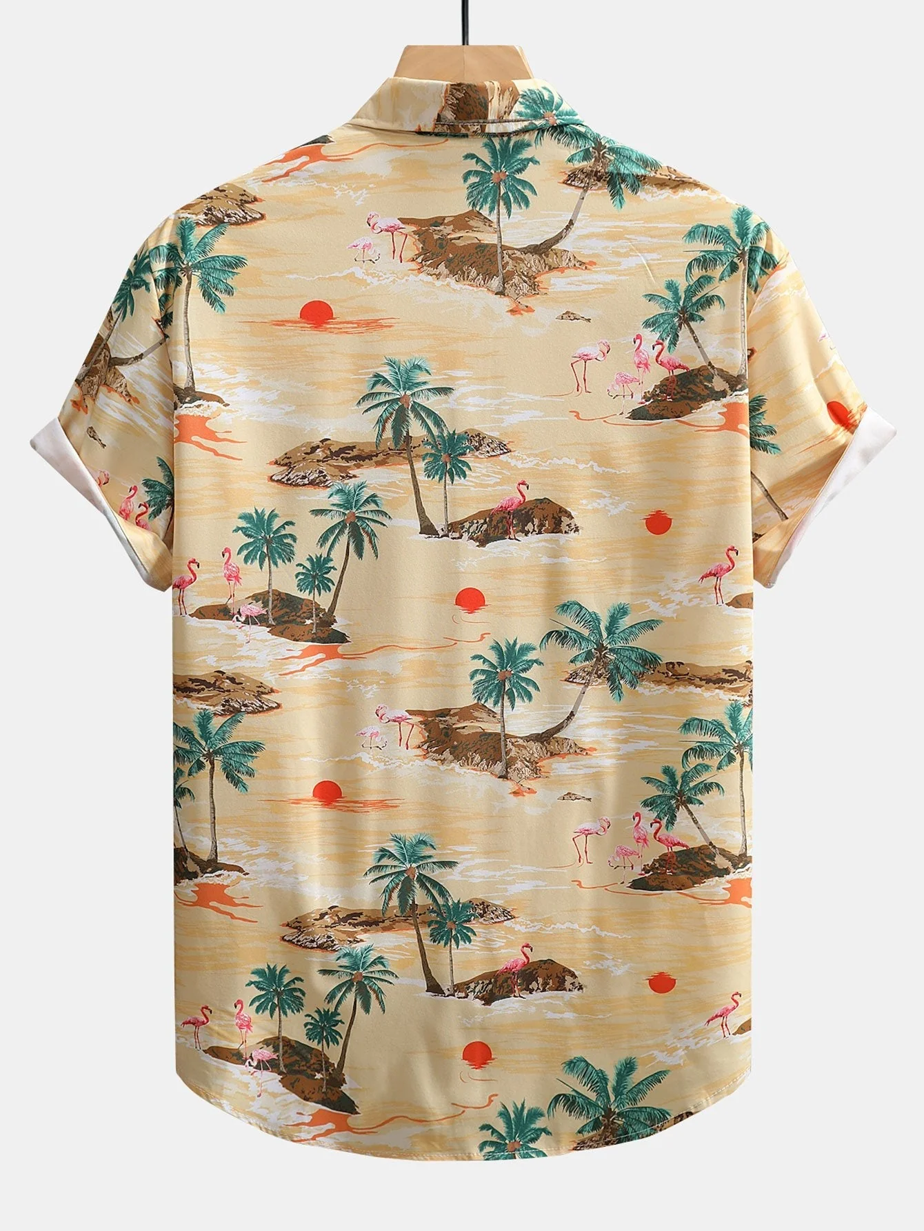 Archibaldo® | Flamingo Habitat Print Button Up Shirt - Image 2