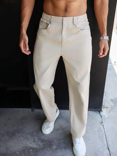 Archie® | Plain Straight Leg Trousers For Men - Image 10