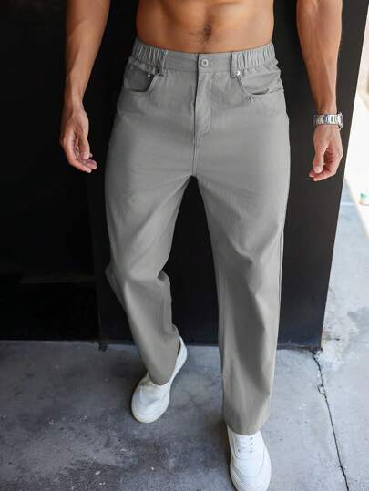 Archie® | Plain Straight Leg Trousers For Men - Image 12
