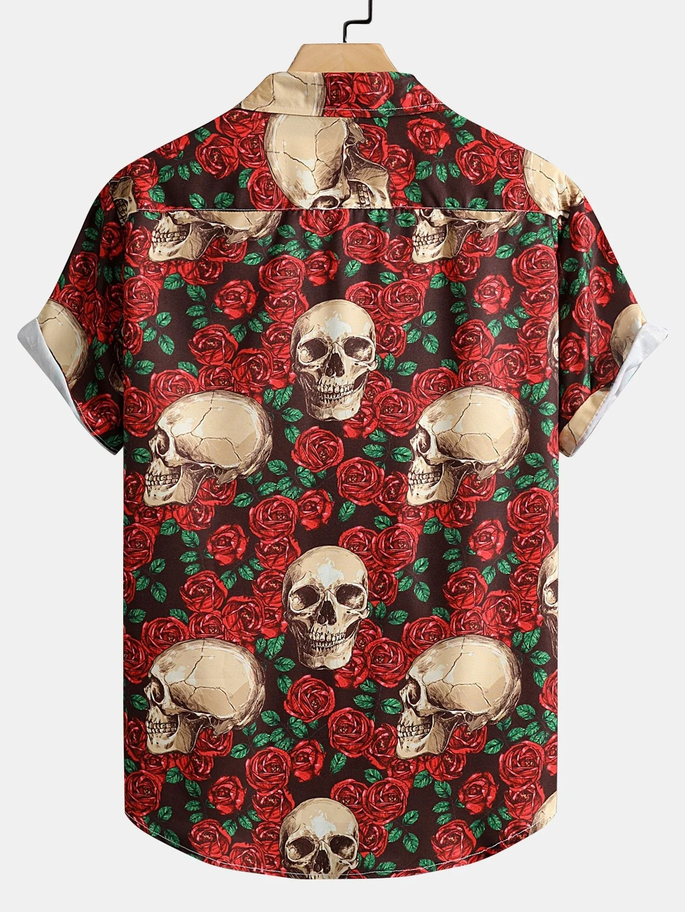 Archil® | Skull Rose Print Button Up Shirt - Image 2