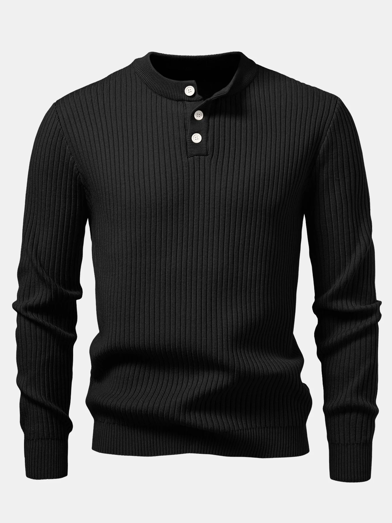 Ardal® | Ribbed Henley Neck Sweater - Image 12