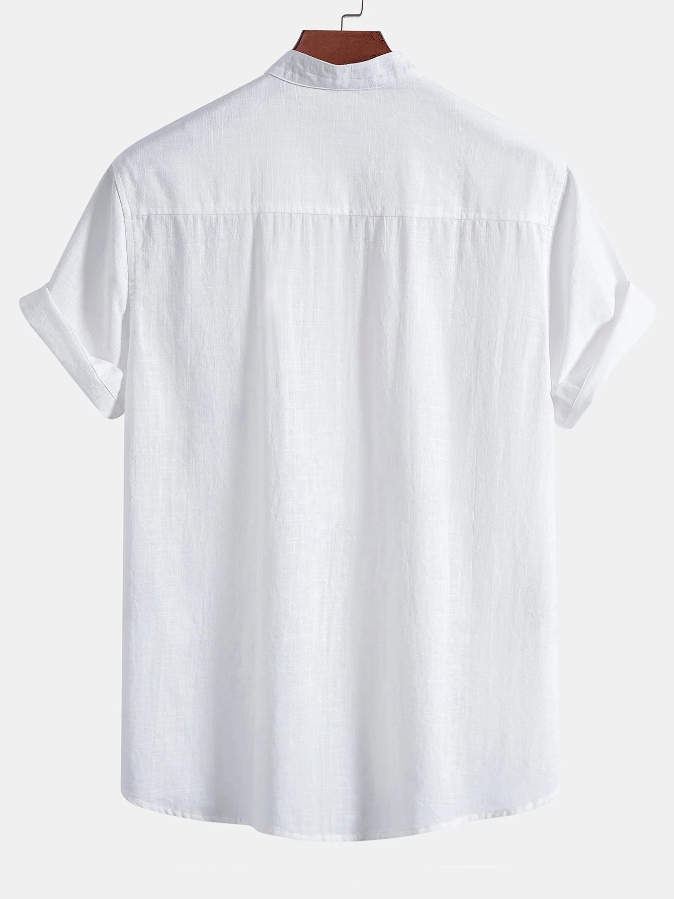 Ardene® | Hawaii Palm Tree Print Linen Look Cotton Stand Collar Shirt - Image 2
