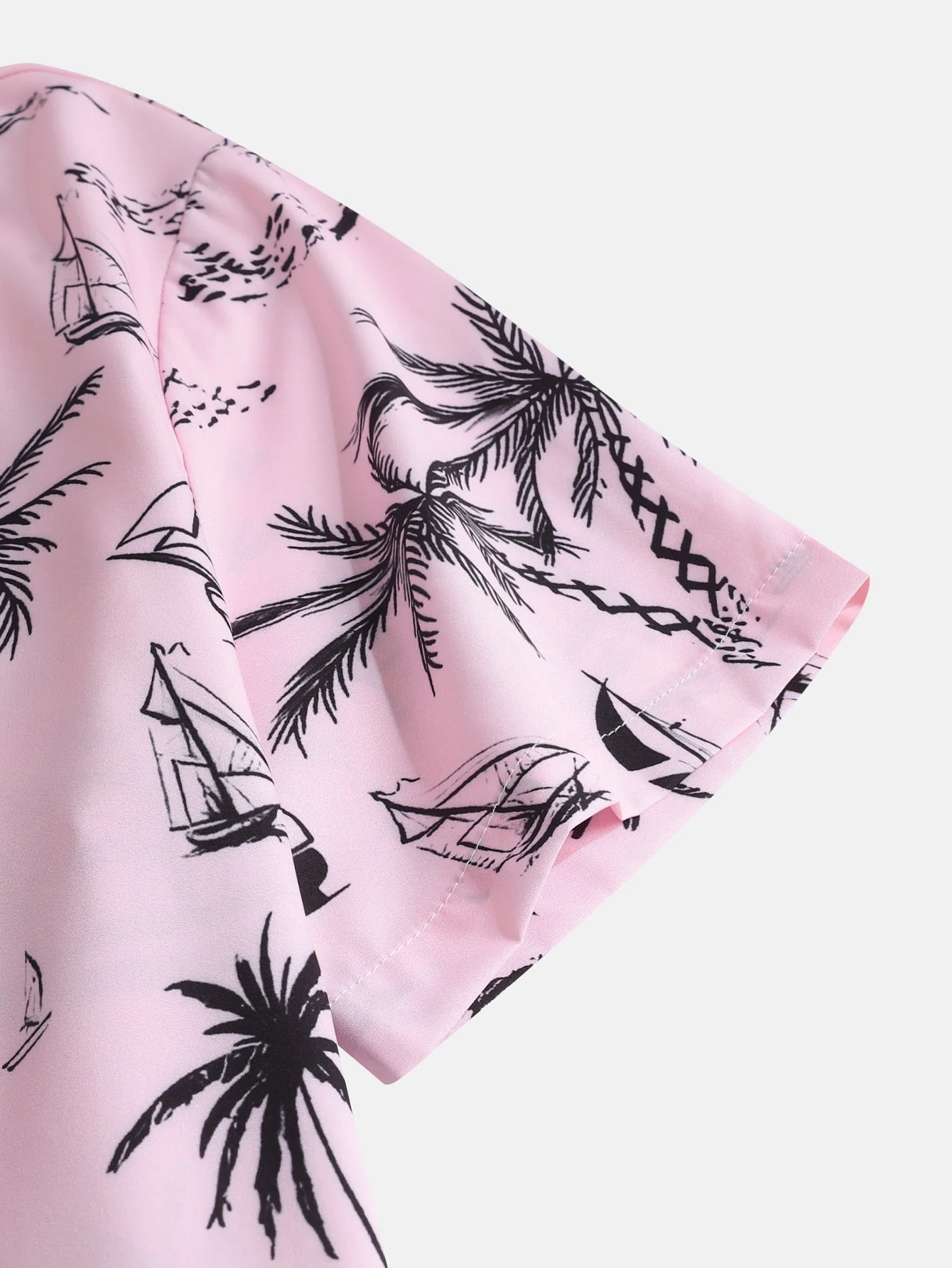 Ardo® | Palm Tree Sailboat Print Button Up Shirt - Image 4
