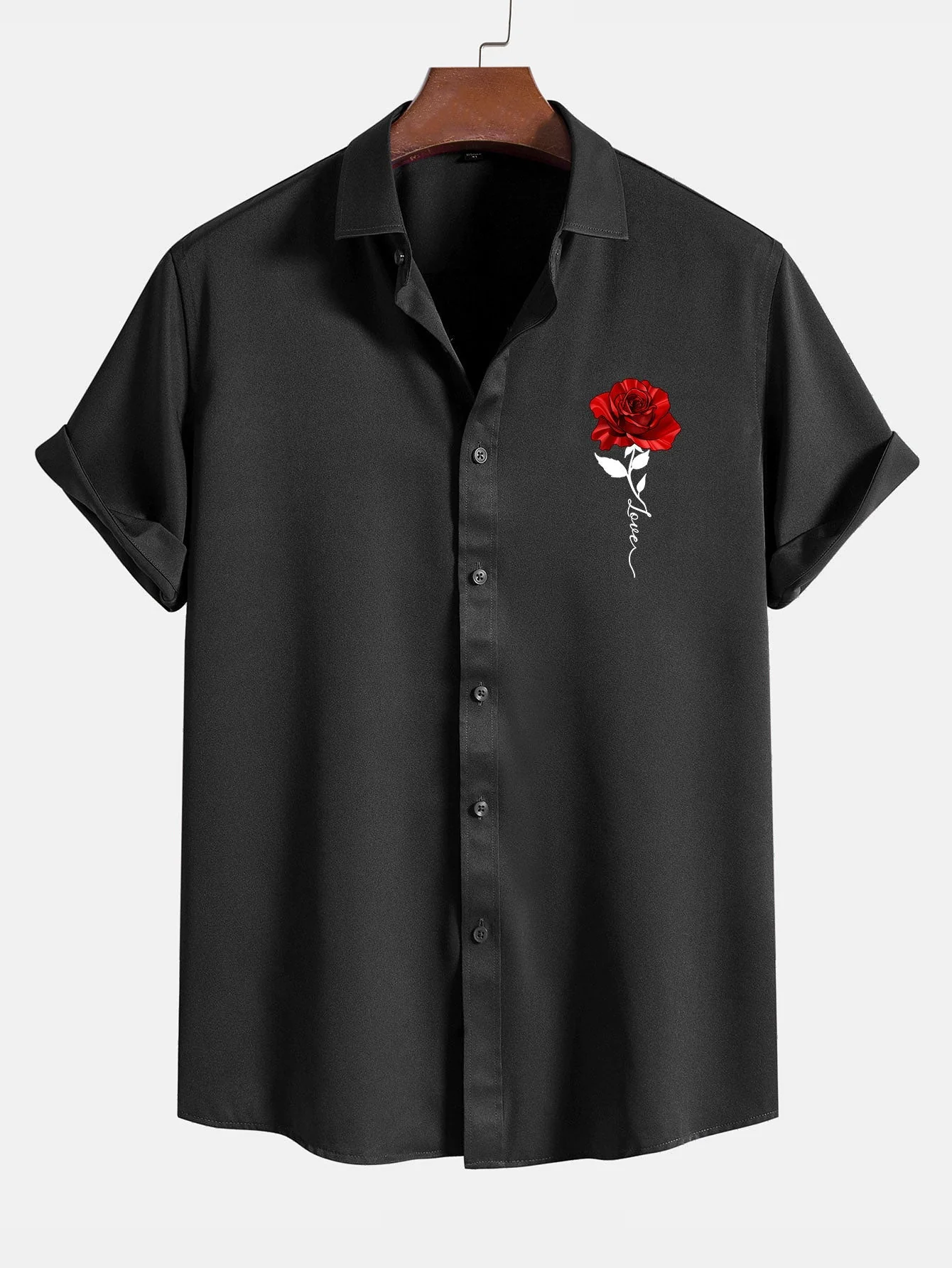 Ardray® | Rose Print Button Up Shirt - Image 2