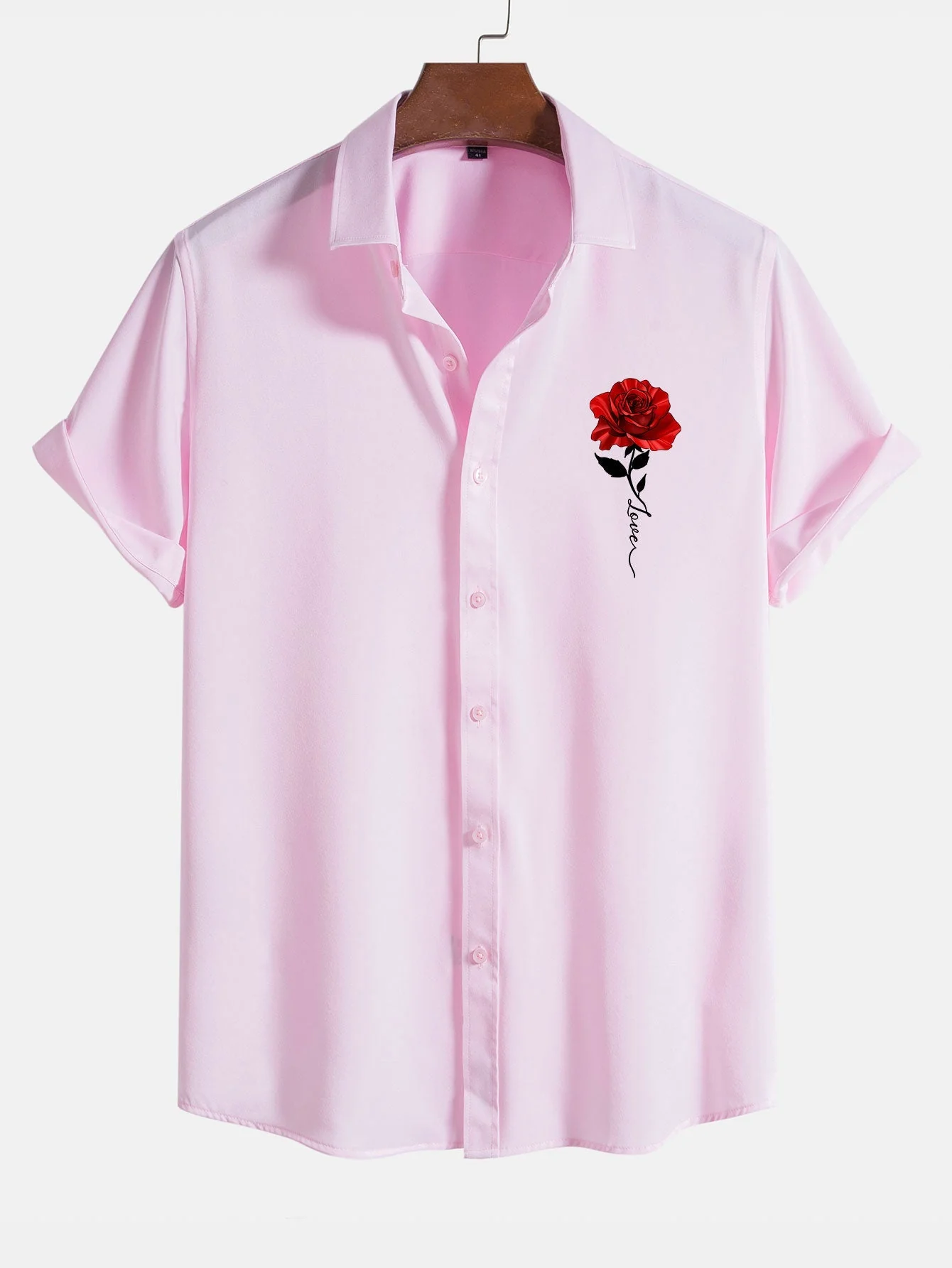 Ardray® | Rose Print Button Up Shirt - Image 3