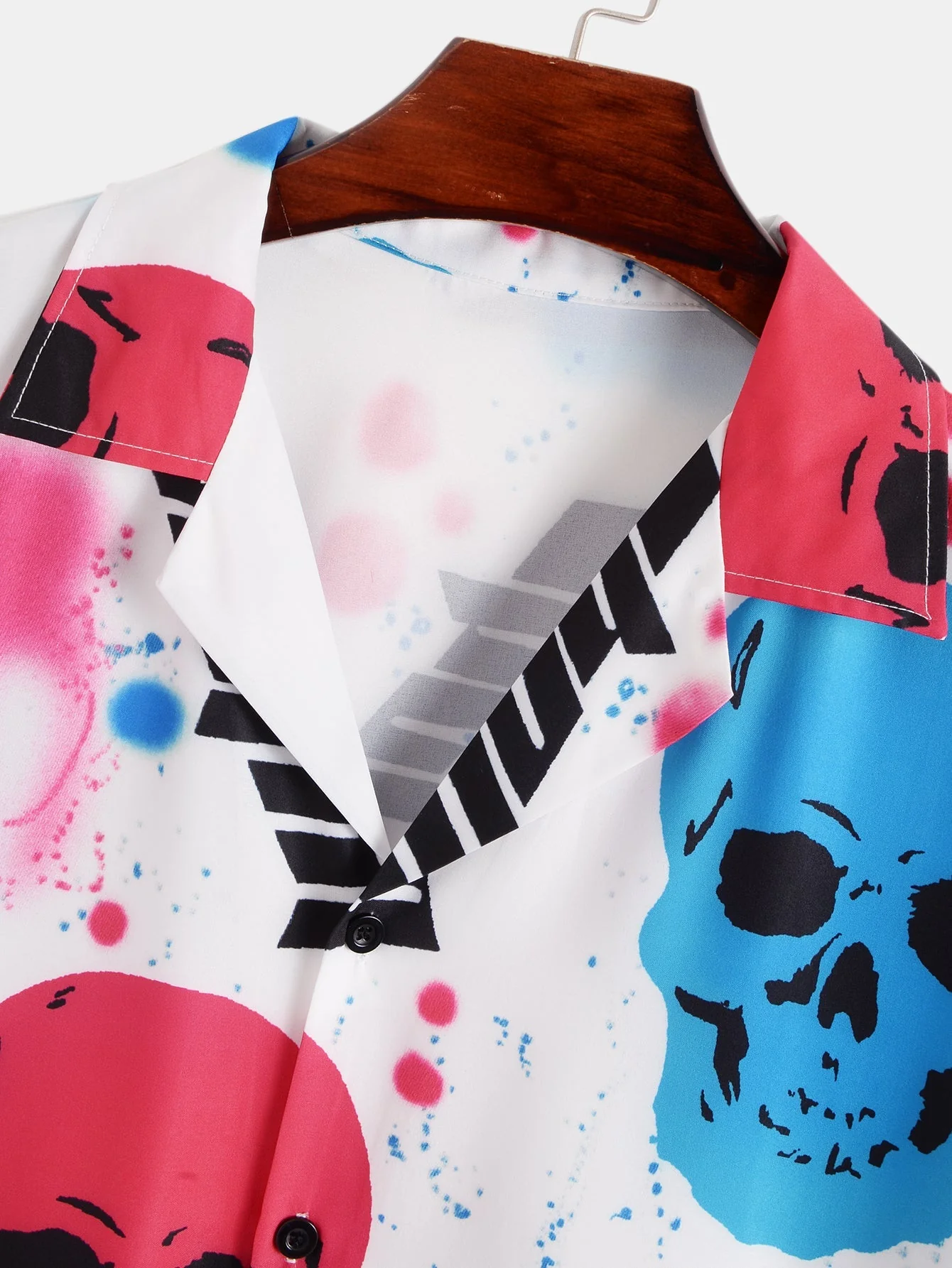 Ardrey® | Skull Smiley Graffiti Print Revere Collar Shirt - Image 3