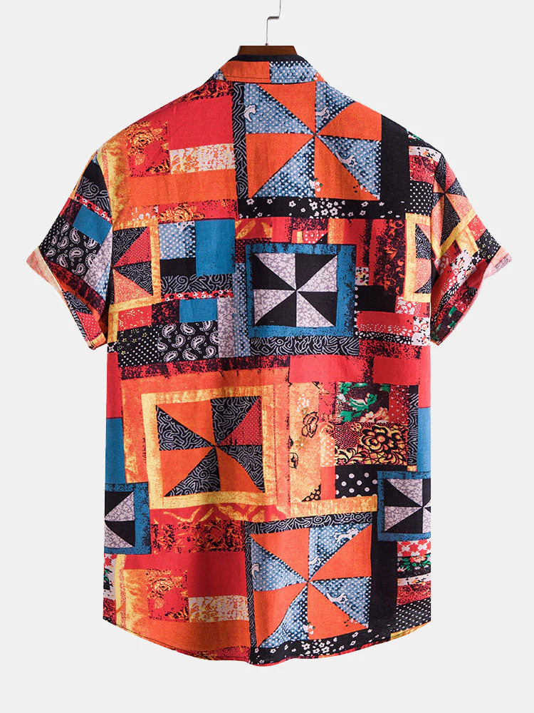 Ardron® | Ethnic Patchwork Print Shirt - Image 2