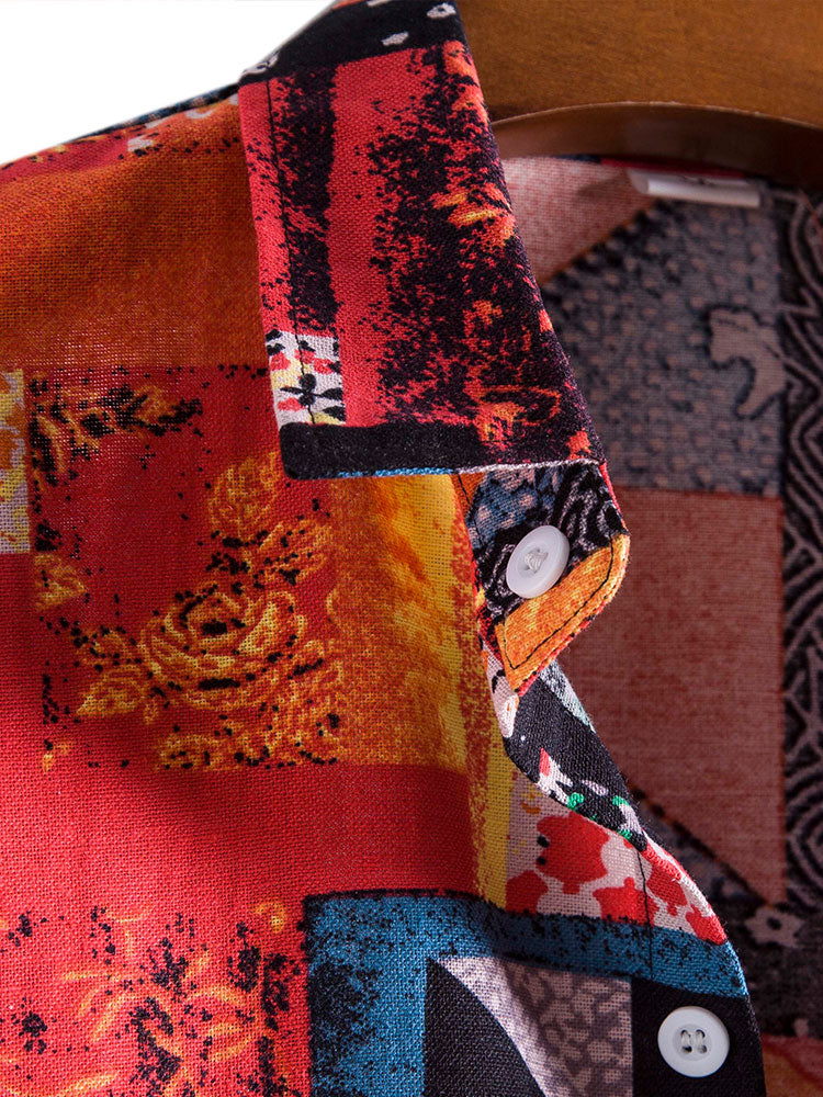 Ardron® | Ethnic Patchwork Print Shirt - Image 3