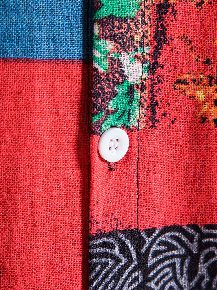 Ardron® | Ethnic Patchwork Print Shirt - Image 4