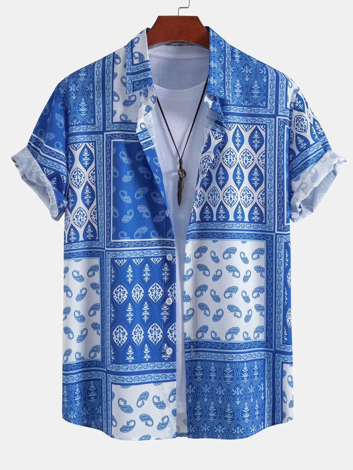 Arek® | Paisley Border Button Up Shirt - Image 6