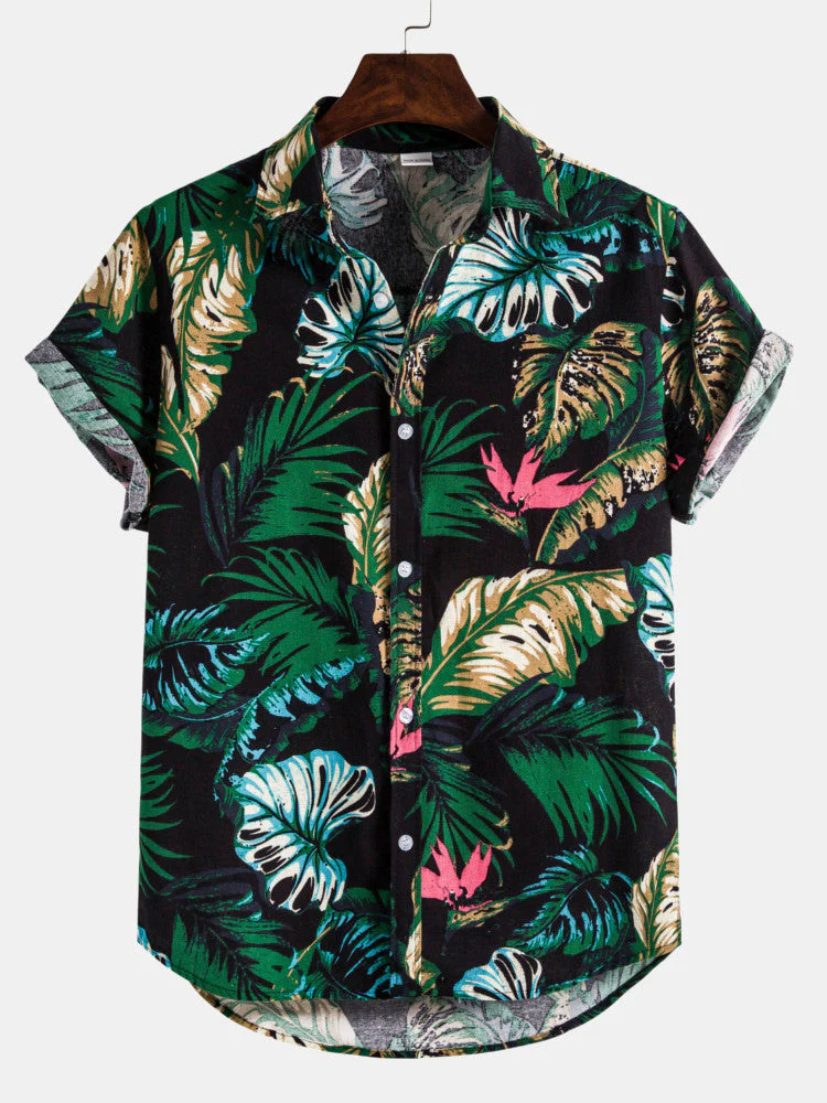 Arend® | Palm Trees Print Cotton Shirts - Image 2
