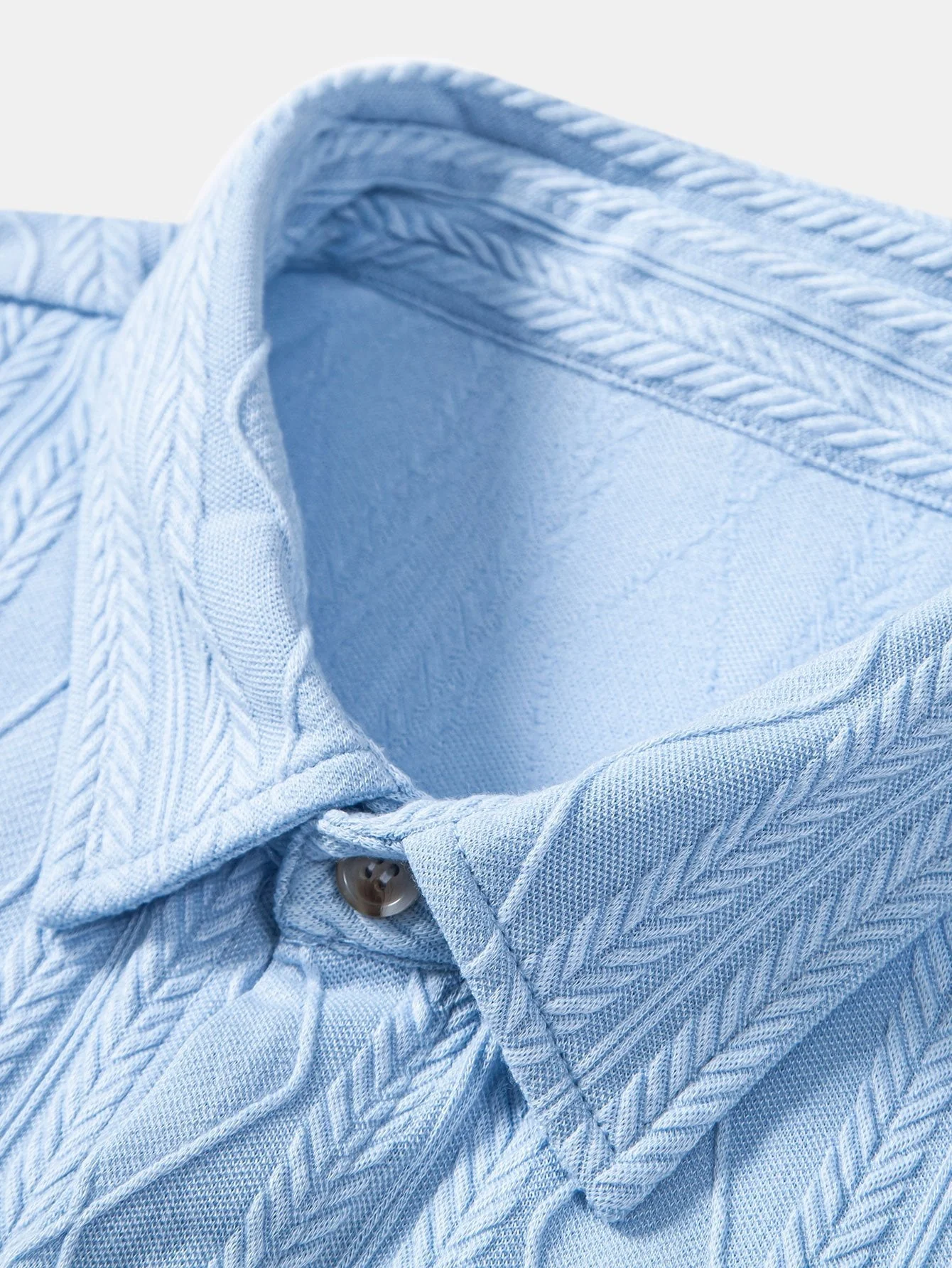 Arens® | Knitted Geometric Rhombus Jacquard Button Up Shirt - Image 7