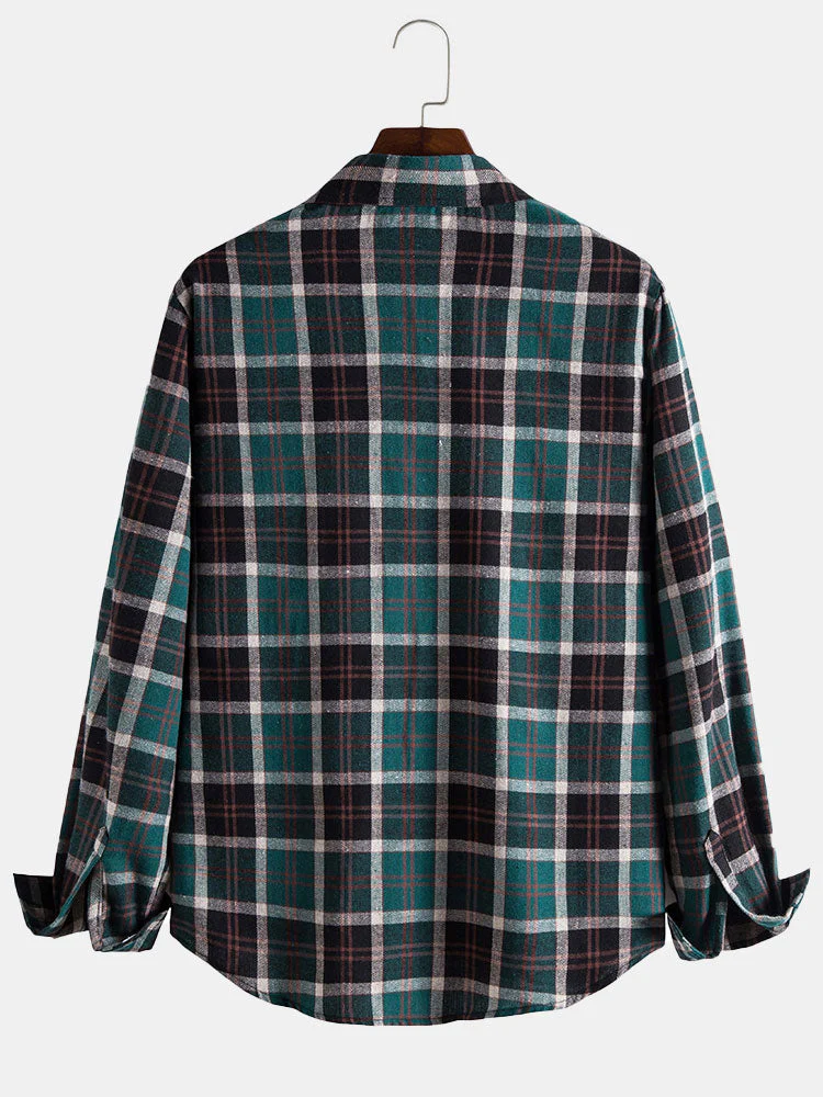 Arete® | Long Sleeve Plaid Button Through Shirt - Image 2