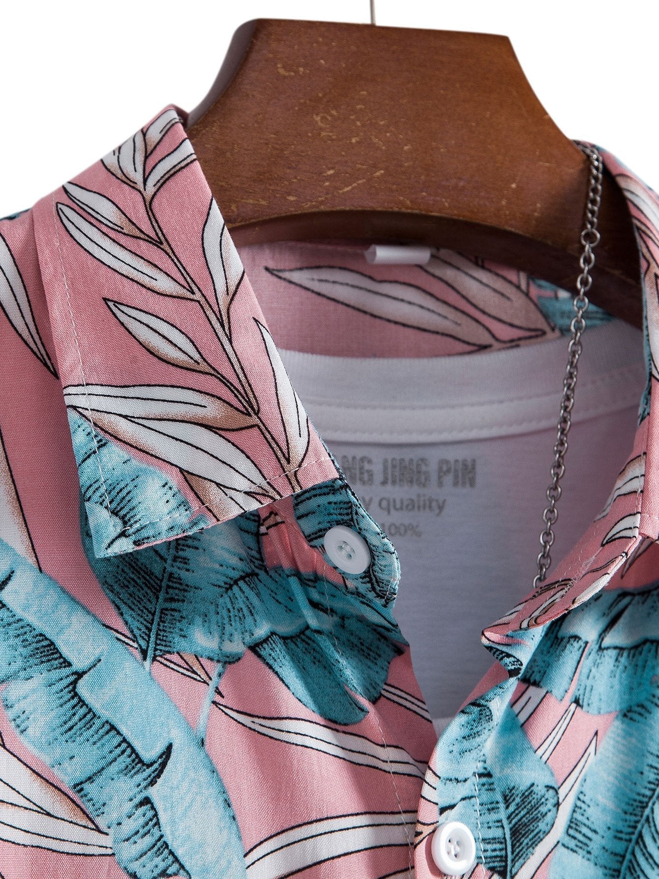 Aretino® | Viscose Tropical Print Button Up Shirt - Image 8