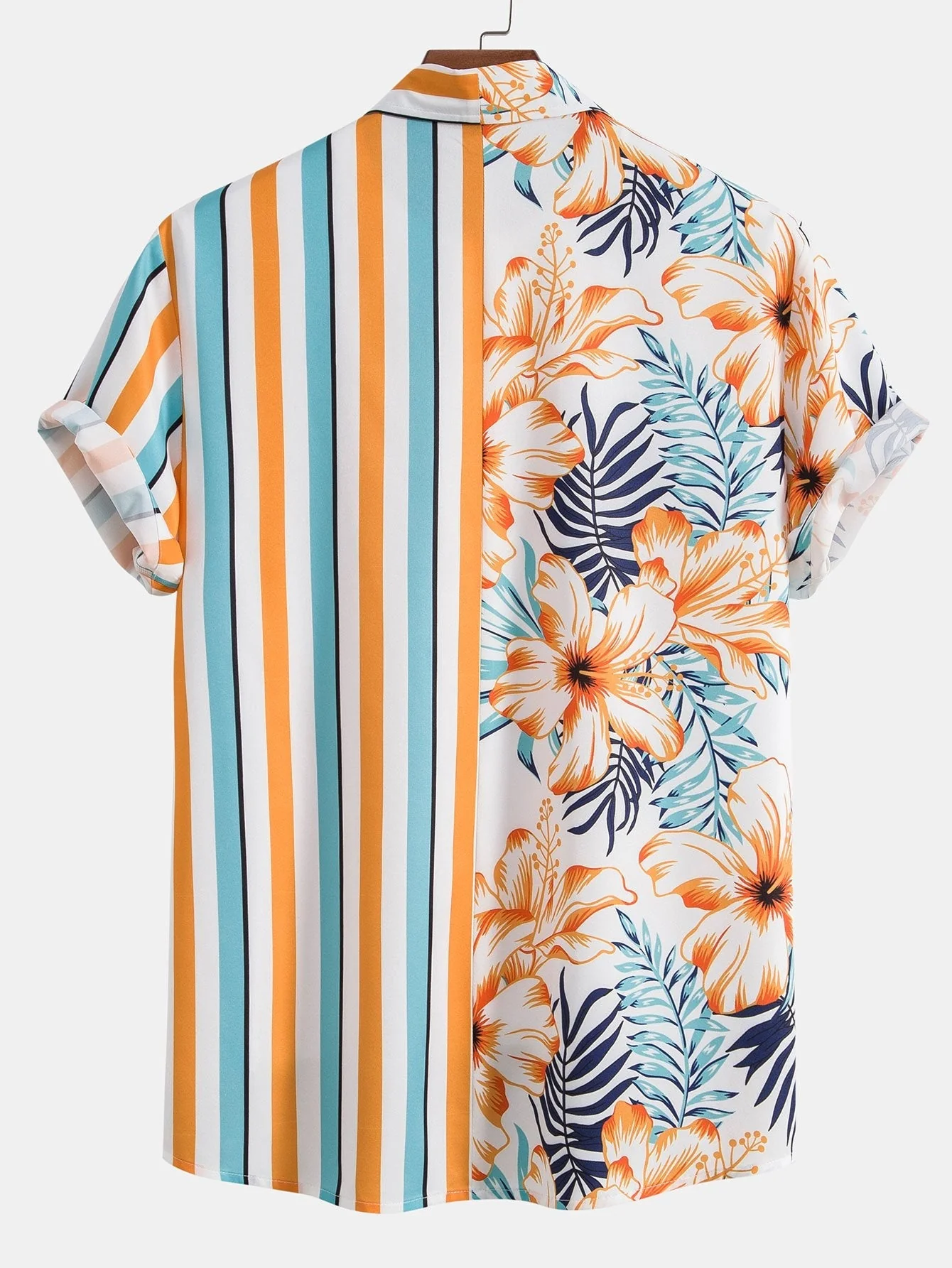Aretos® | Tropical Stripe Panel Shirt - Image 2