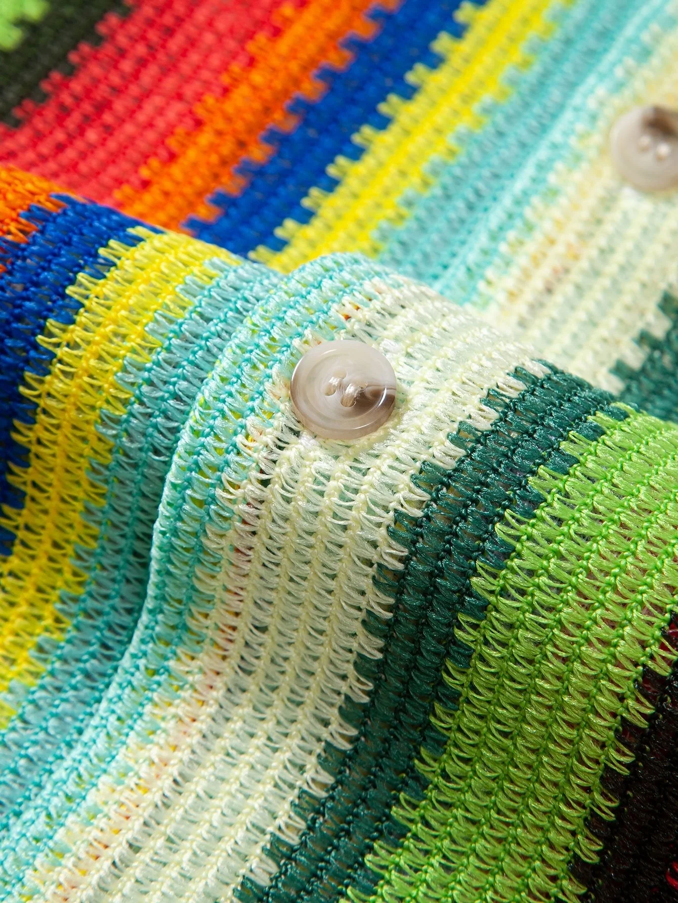 Areus® | Colorful Striped Waffle Texture Cuban Shirt - Image 4