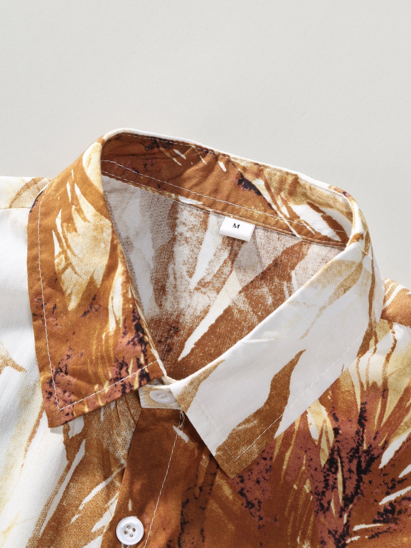 Argenio® | Leaf Print Button Up Shirt - Image 3