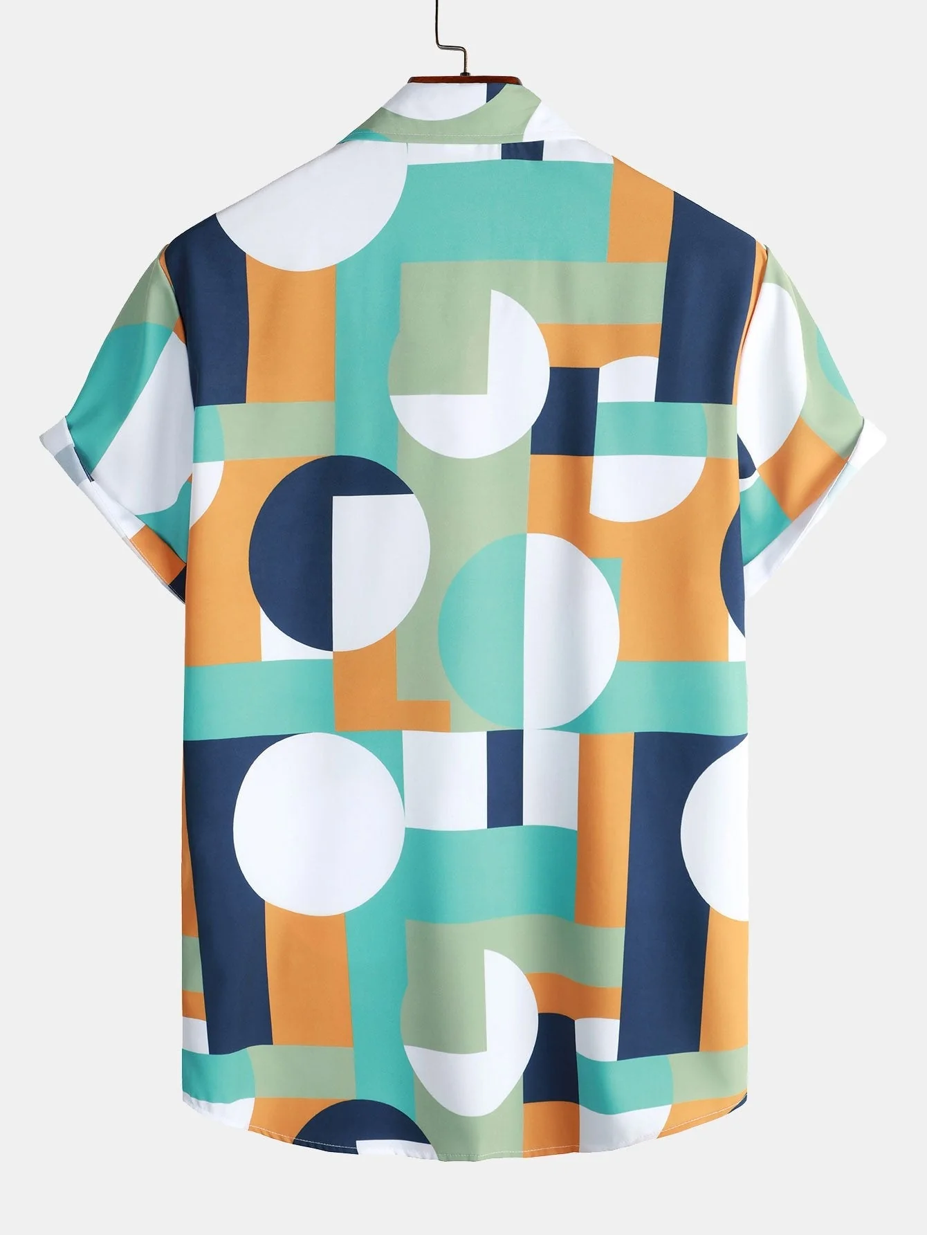 Argie® | Geometry Print Button Up Shirt - Image 2