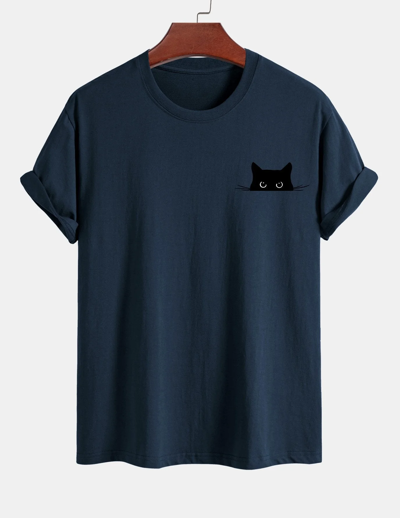 Ariel® | Black Cat Print Cotton T-Shirt - Image 10