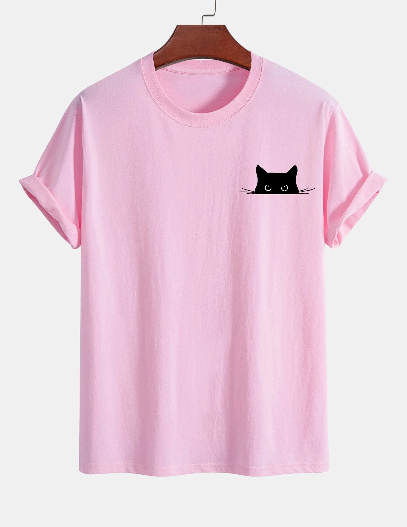 Ariel® | Black Cat Print Cotton T-Shirt - Image 11