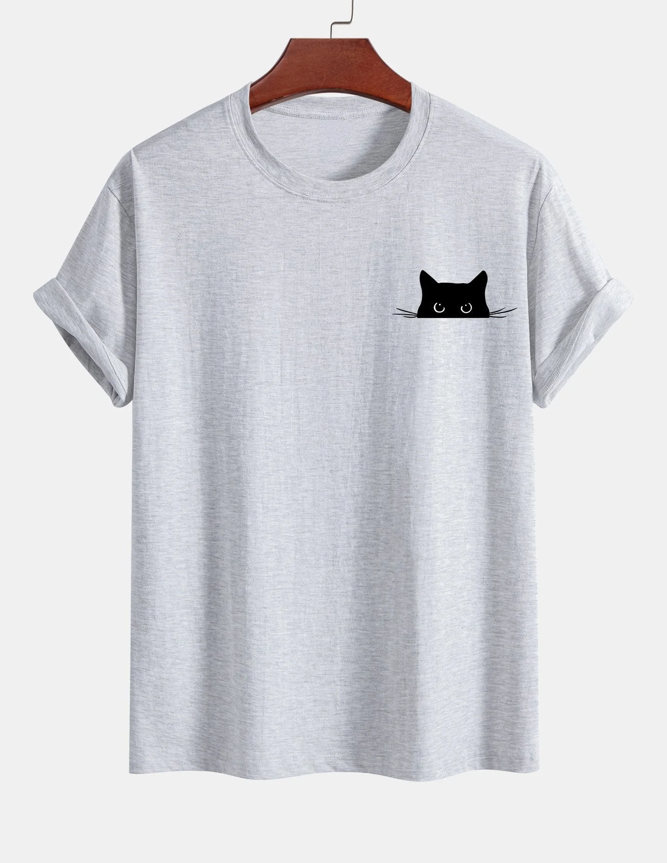 Ariel® | Black Cat Print Cotton T-Shirt - Image 12