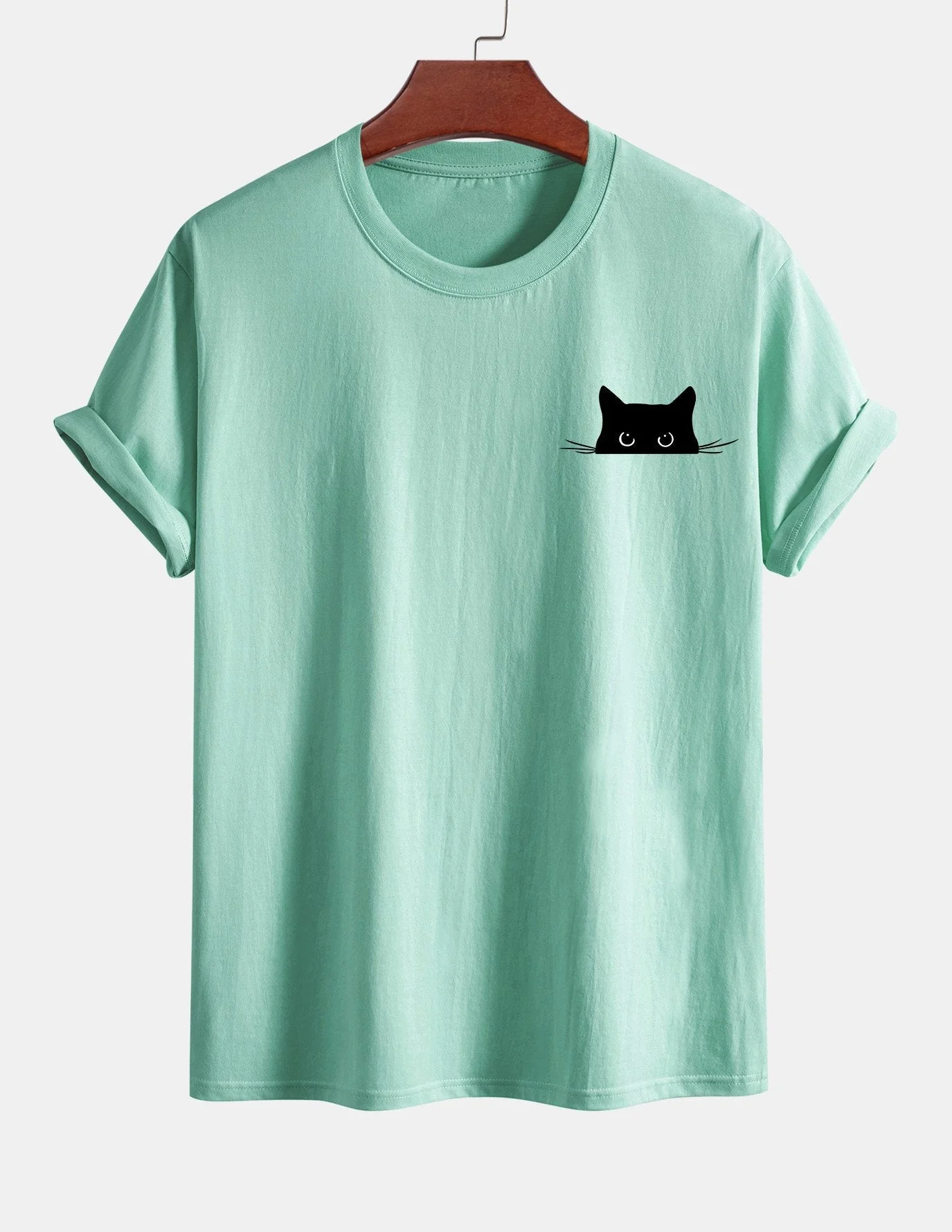 Ariel® | Black Cat Print Cotton T-Shirt - Image 13