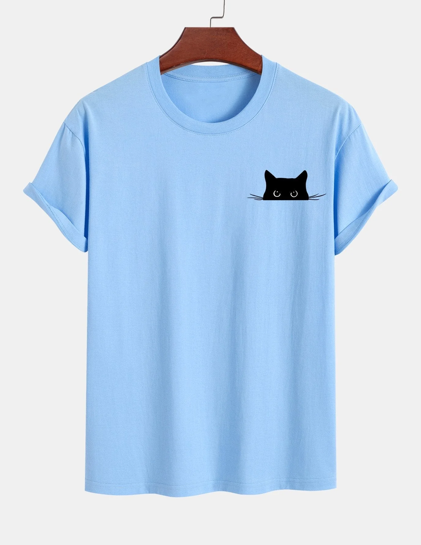 Ariel® | Black Cat Print Cotton T-Shirt - Image 14