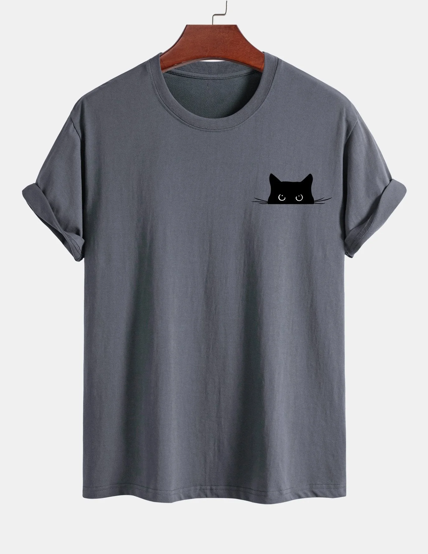Ariel® | Black Cat Print Cotton T-Shirt - Image 2
