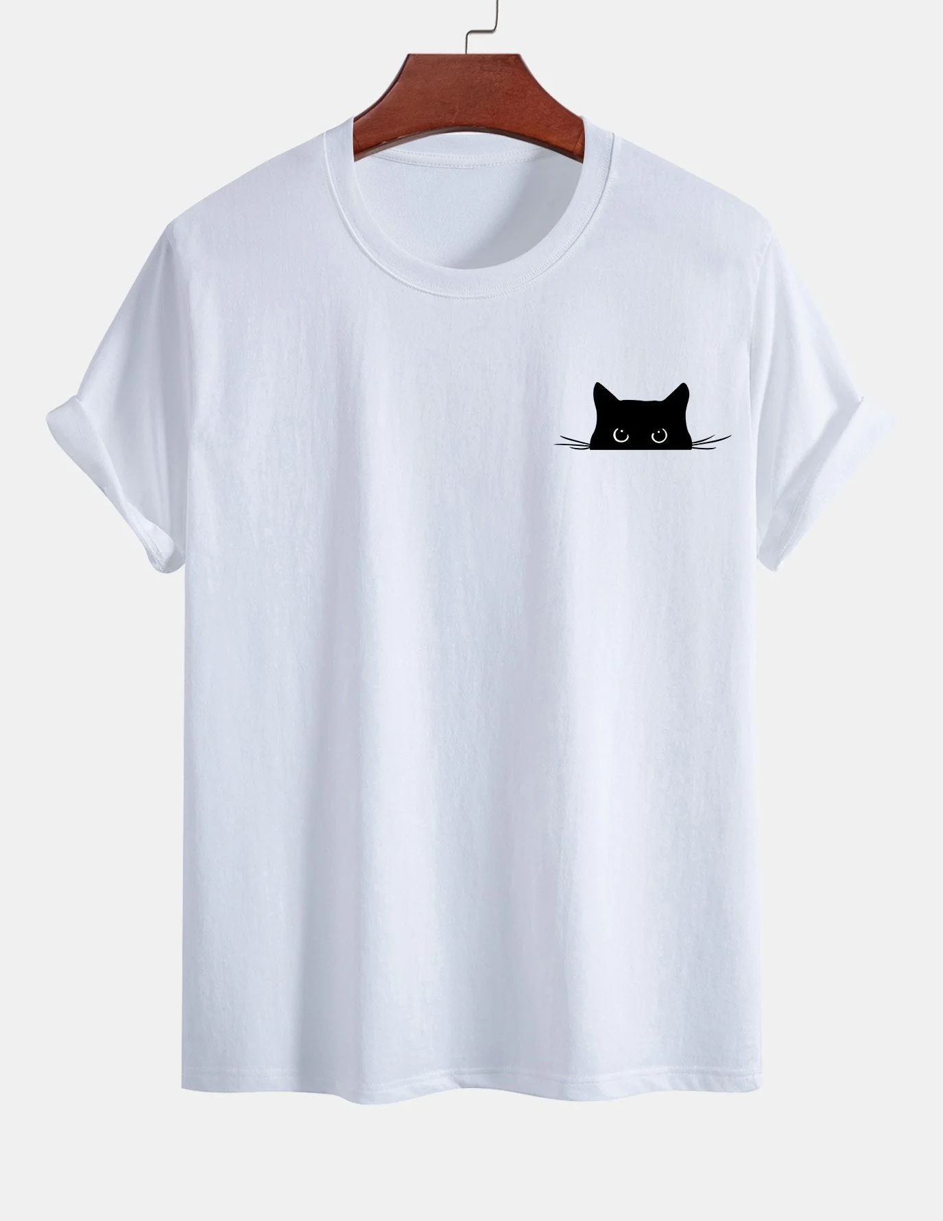 Ariel® | Black Cat Print Cotton T-Shirt - Image 3