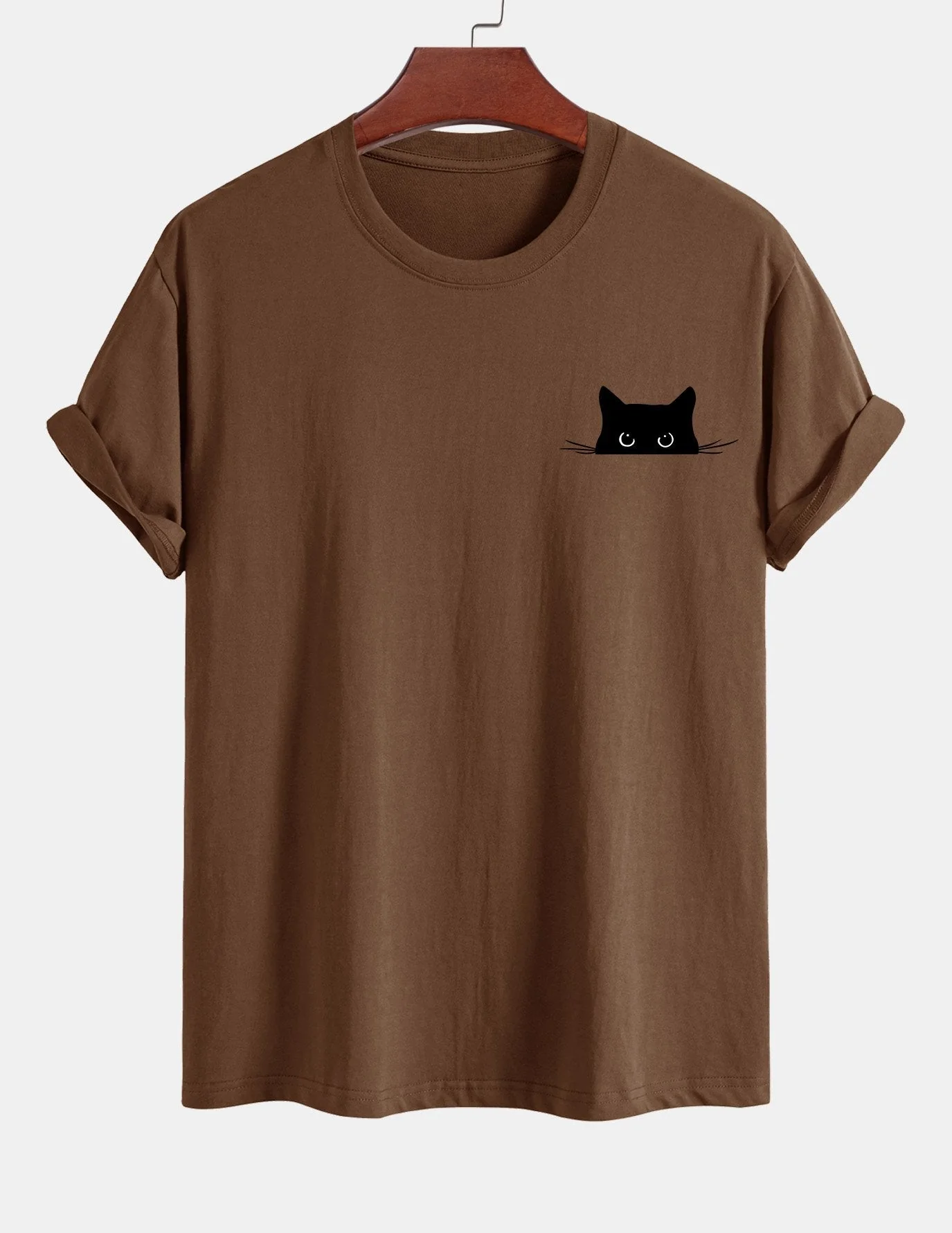 Ariel® | Black Cat Print Cotton T-Shirt - Image 4