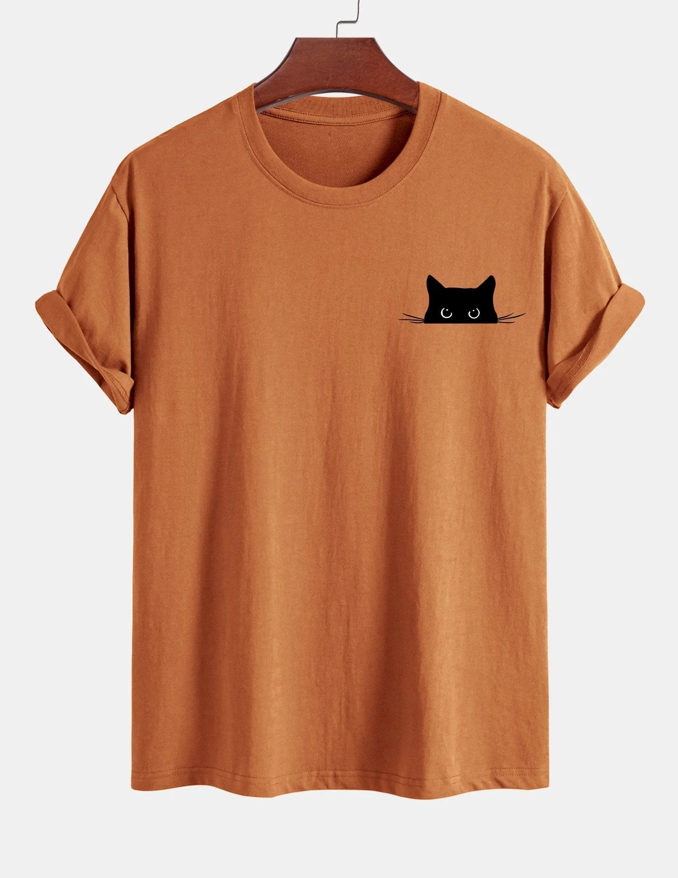 Ariel® | Black Cat Print Cotton T-Shirt - Image 5