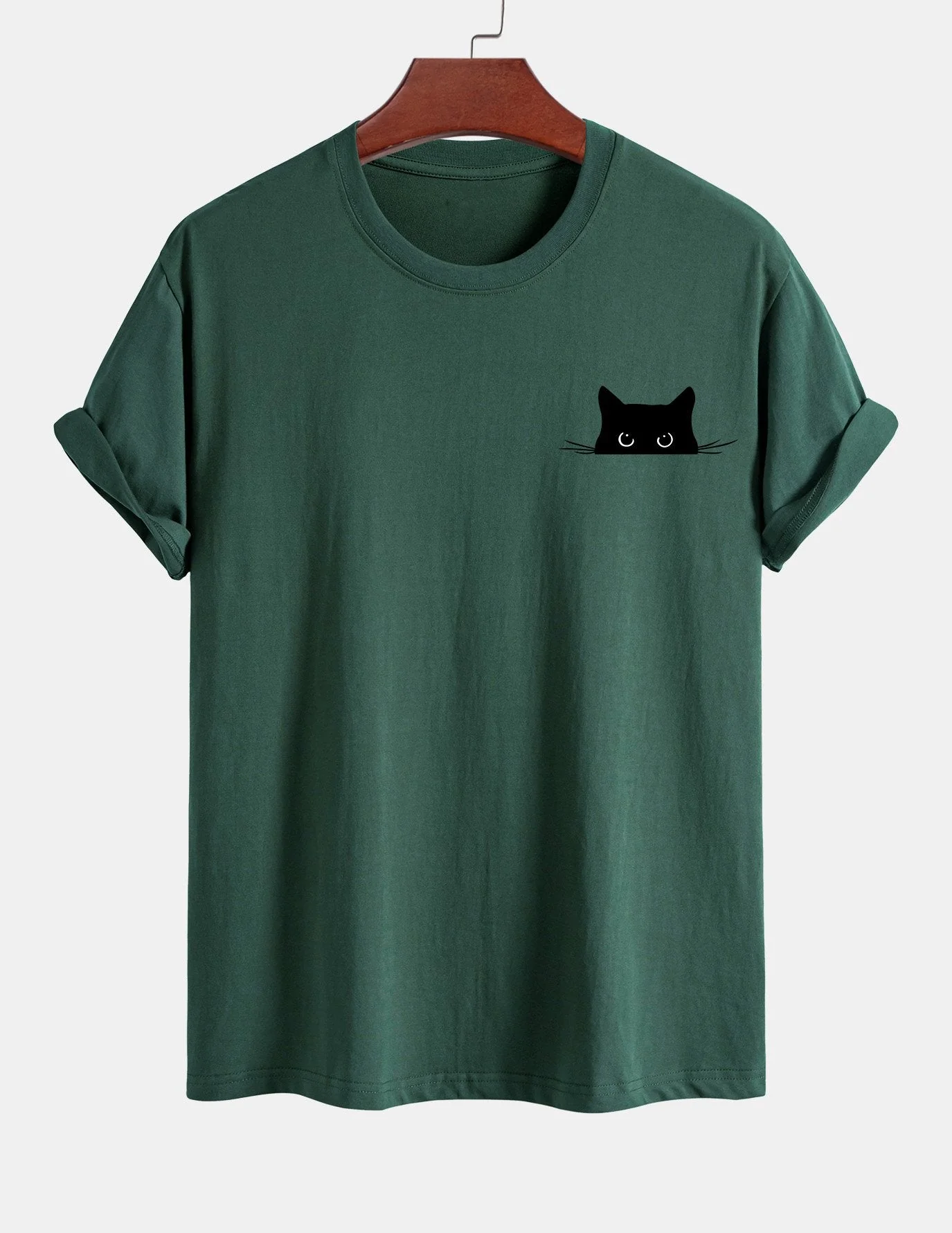 Ariel® | Black Cat Print Cotton T-Shirt - Image 6