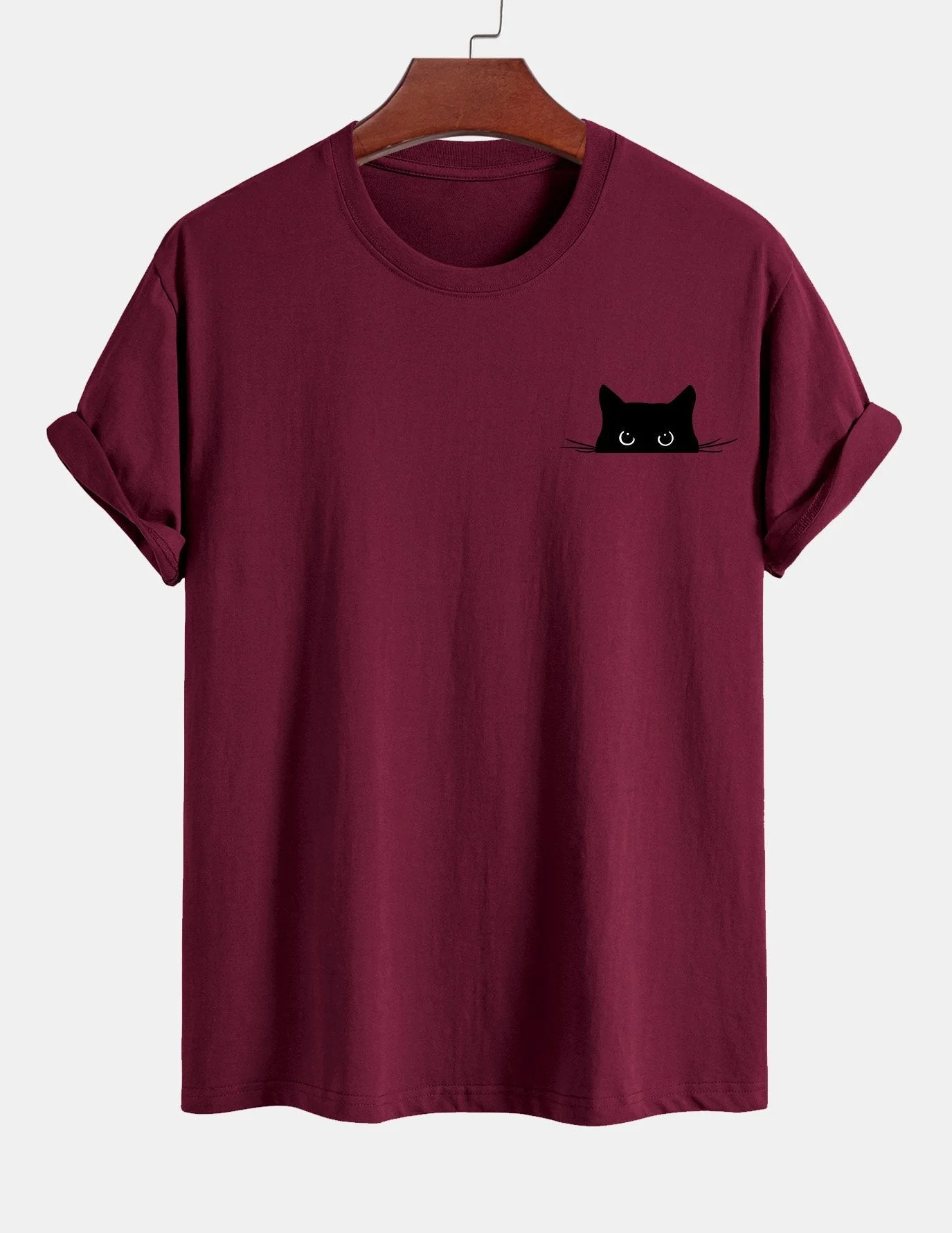 Ariel® | Black Cat Print Cotton T-Shirt - Image 7