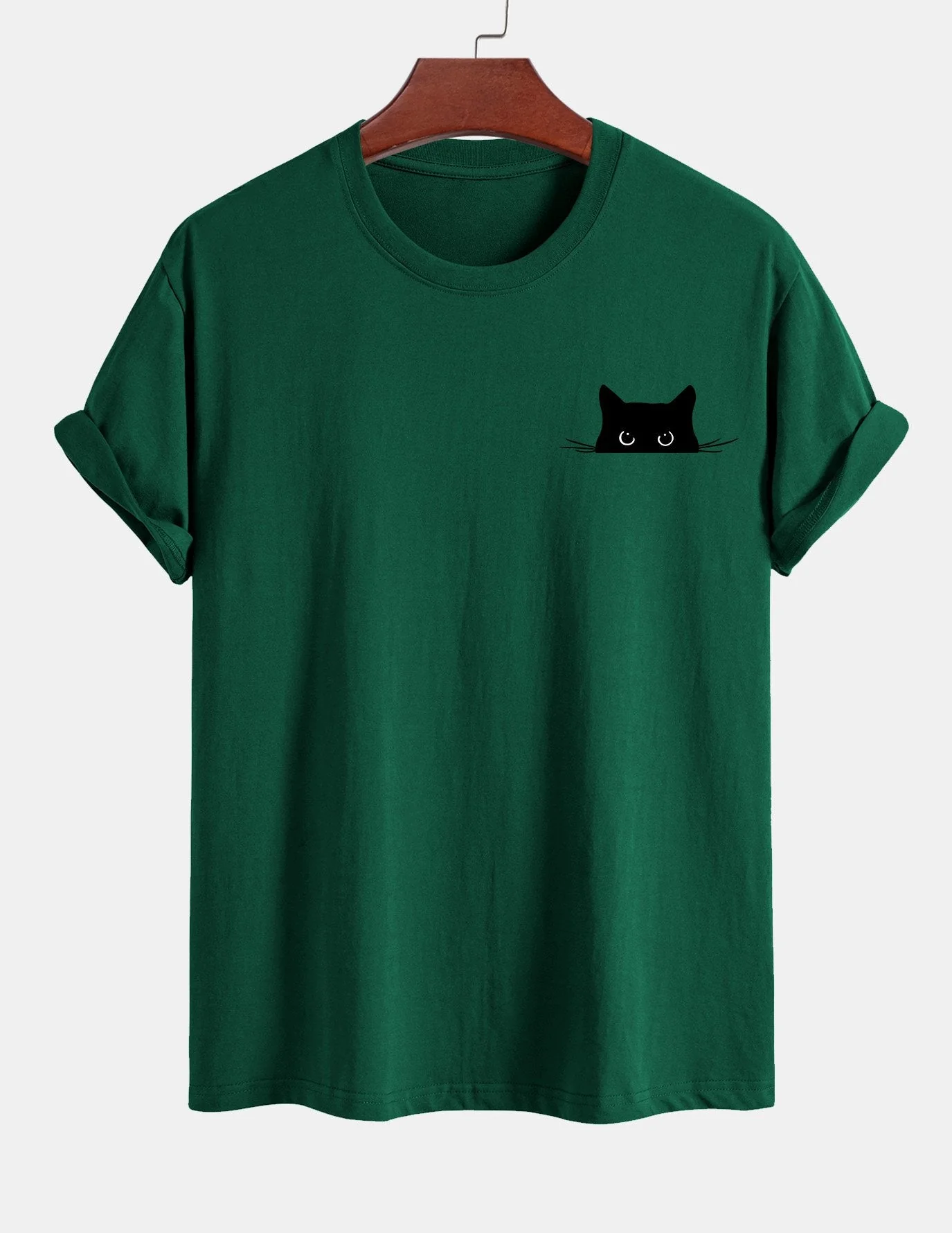 Ariel® | Black Cat Print Cotton T-Shirt - Image 8