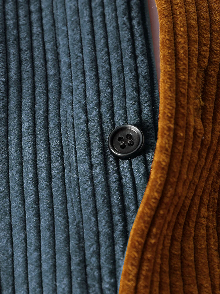 Arin® | Corduroy Patchwork Long Sleeve Shirts - Image 6