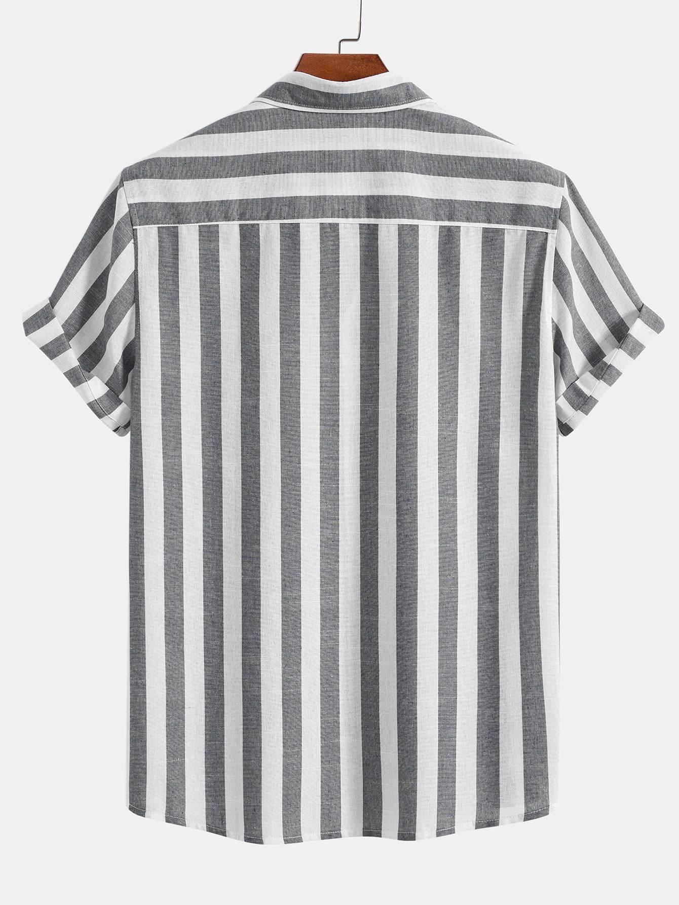 Arion® | Striped Cotton Blend Button Up Shirt - Image 4