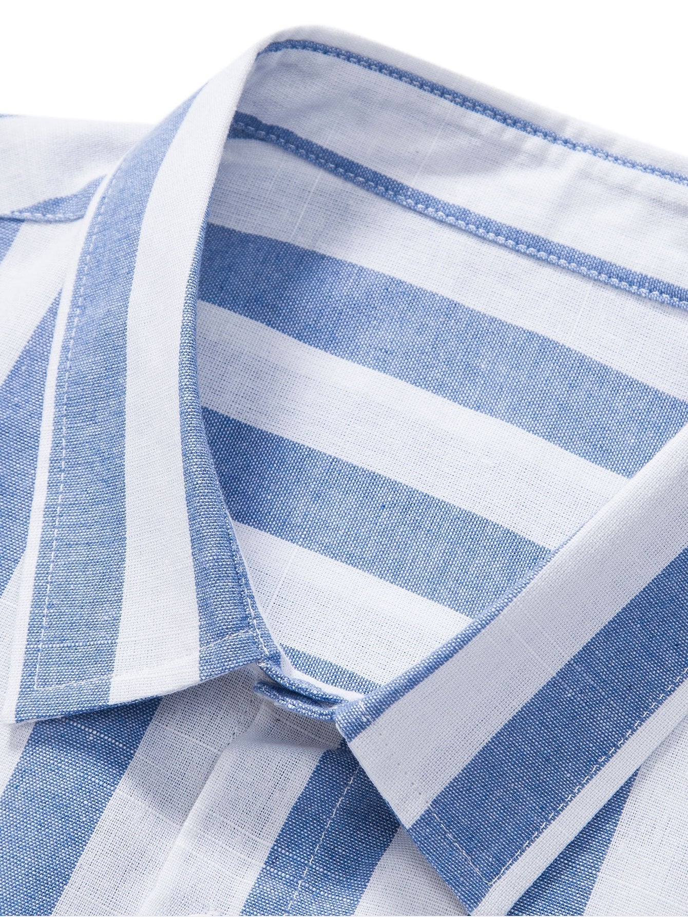 Arion® | Striped Cotton Blend Button Up Shirt - Image 5