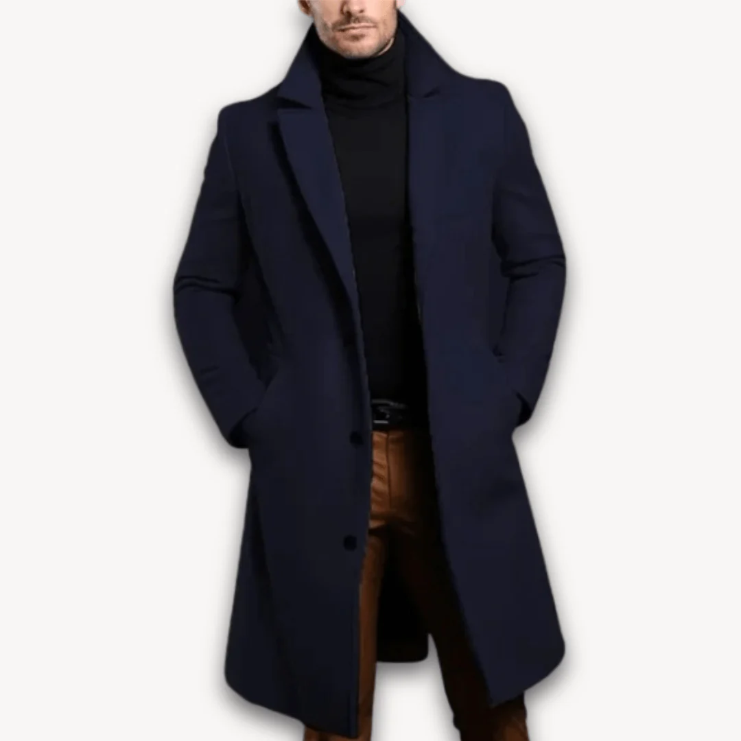 Ariosto® | Men’s Long Overcoat with Lapel Collar - Image 2