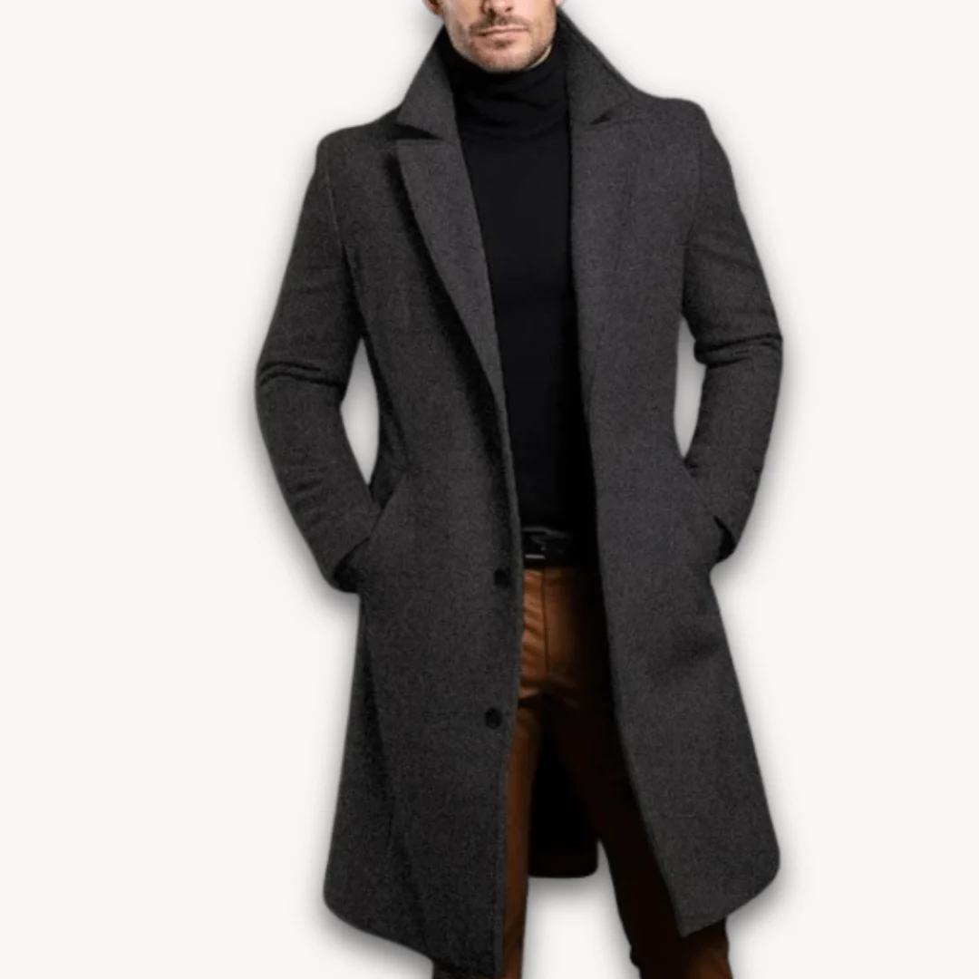 Ariosto® | Men’s Long Overcoat with Lapel Collar - Image 3