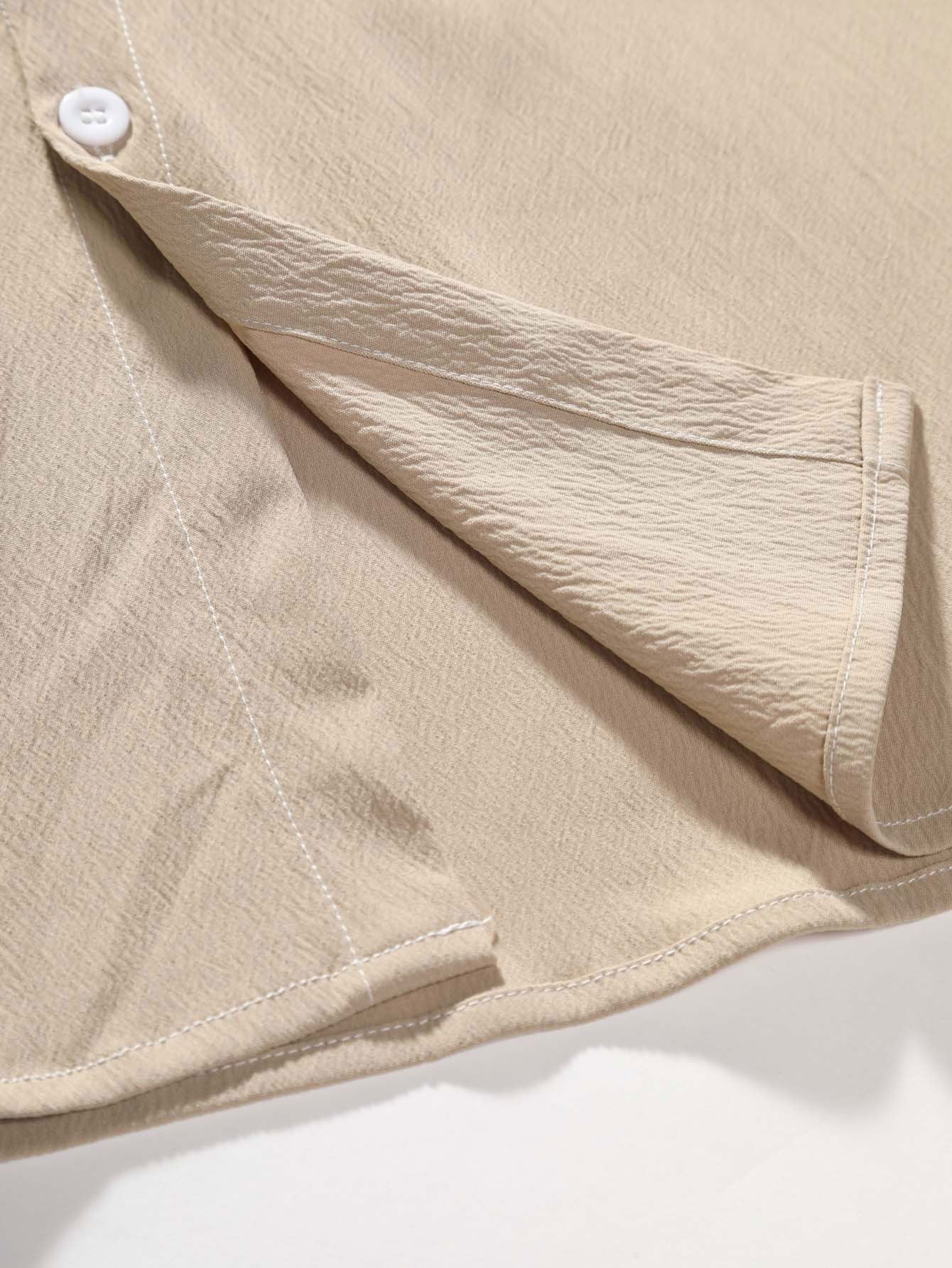 Aristodemo® | Wrinkled Texture Stand Collar Shirt - Image 10